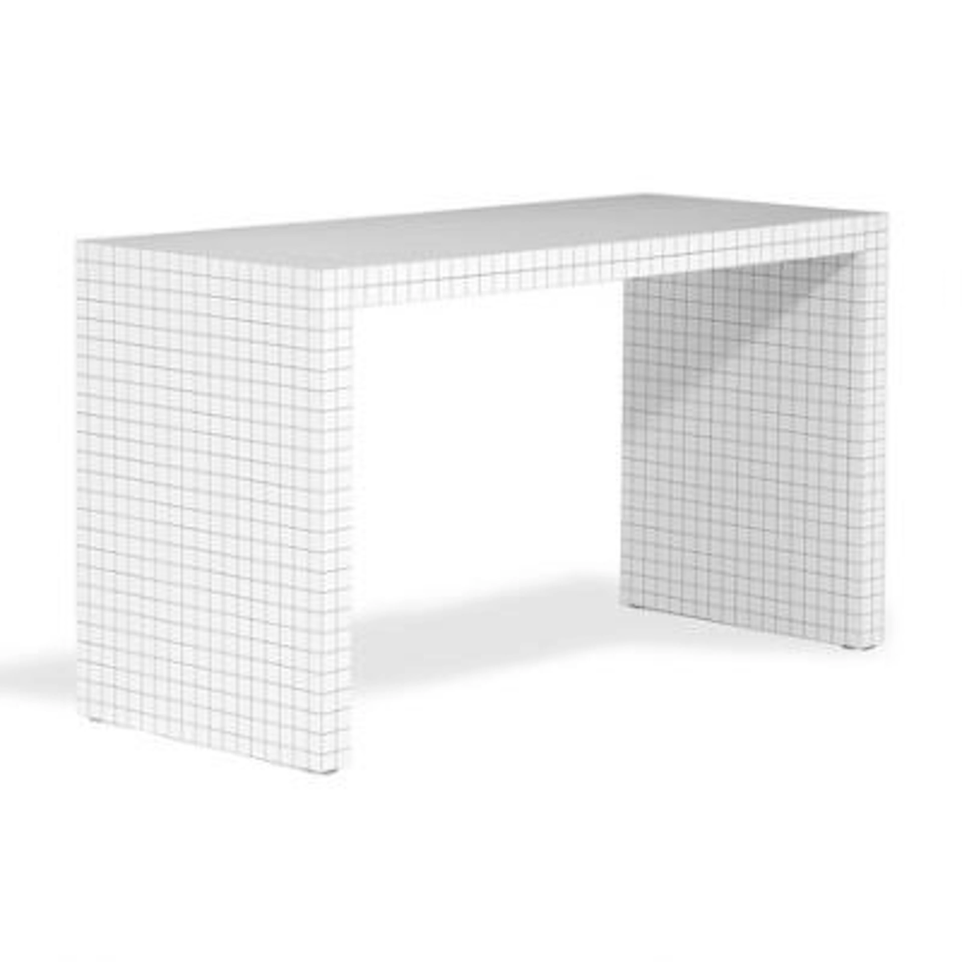 "Quaderna" desk with drawer of plywood sheets covered with white laminate