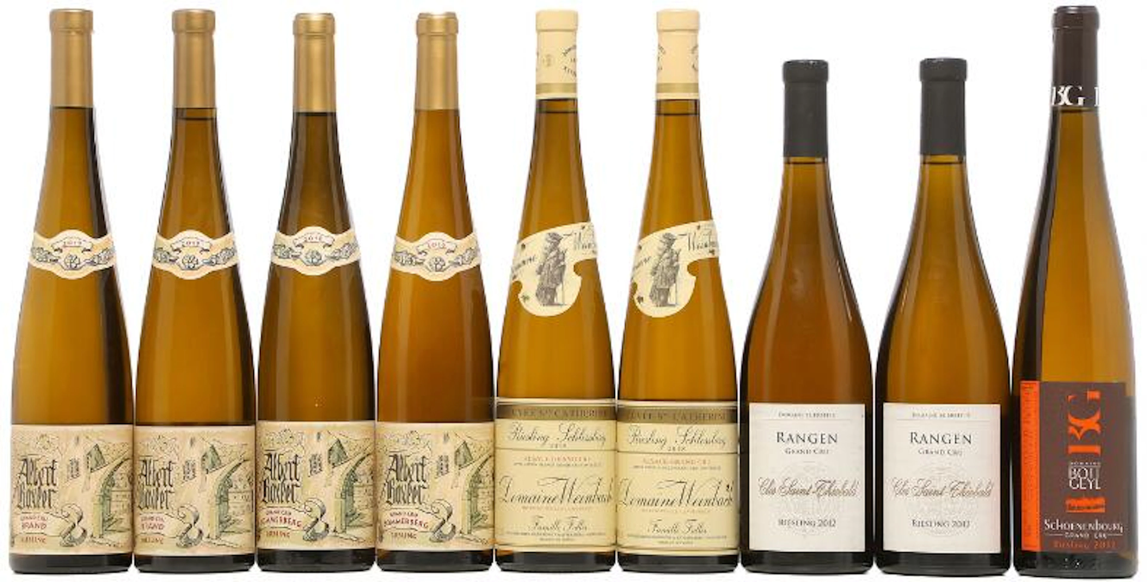2 bts. Riesling Grand Cru, Albet Boxler 2019 A (hf/in). etc. Total