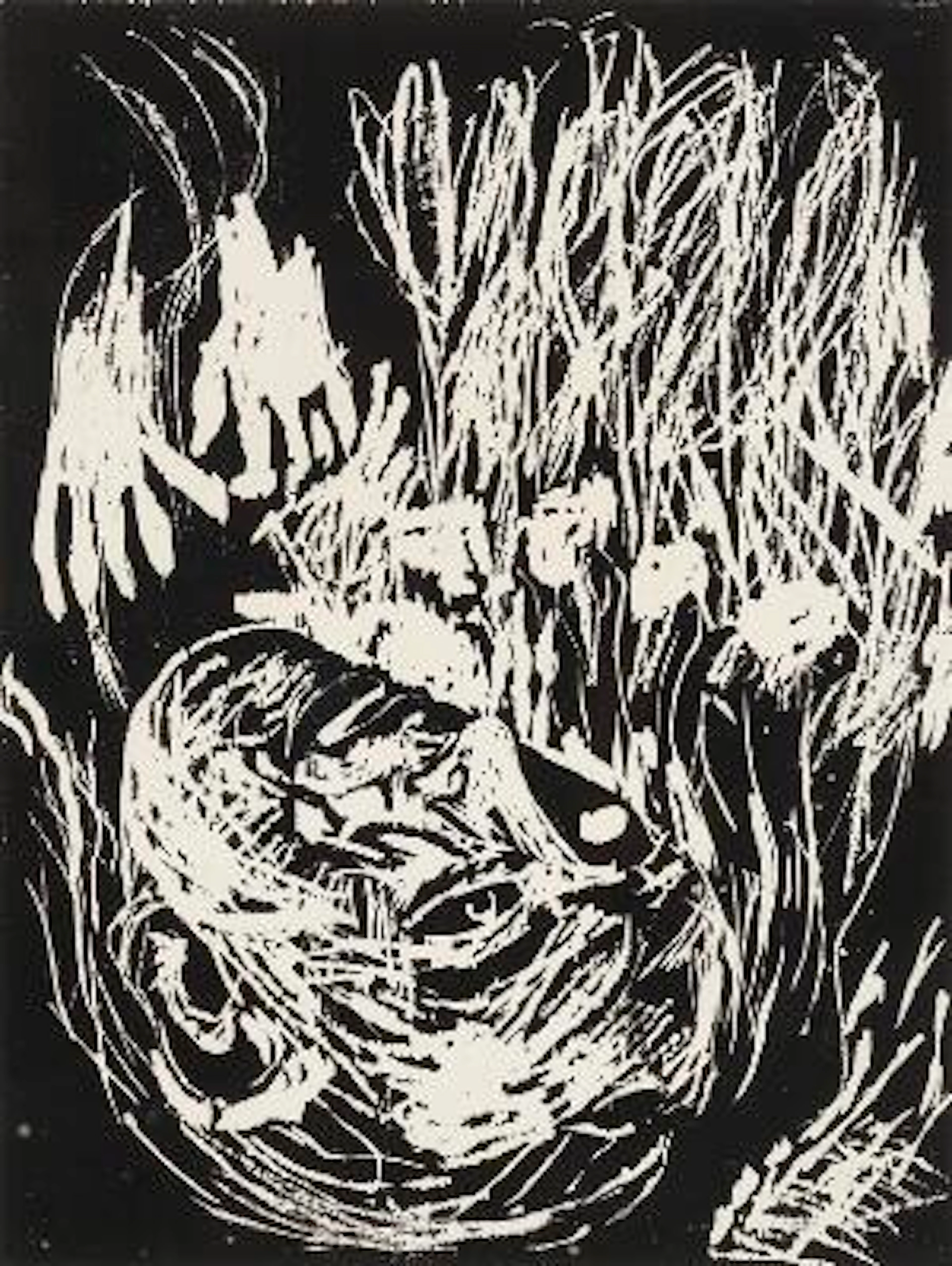 Georg Baselitz: Untitled (Head and hands), 1985. Signed G. Baselitz