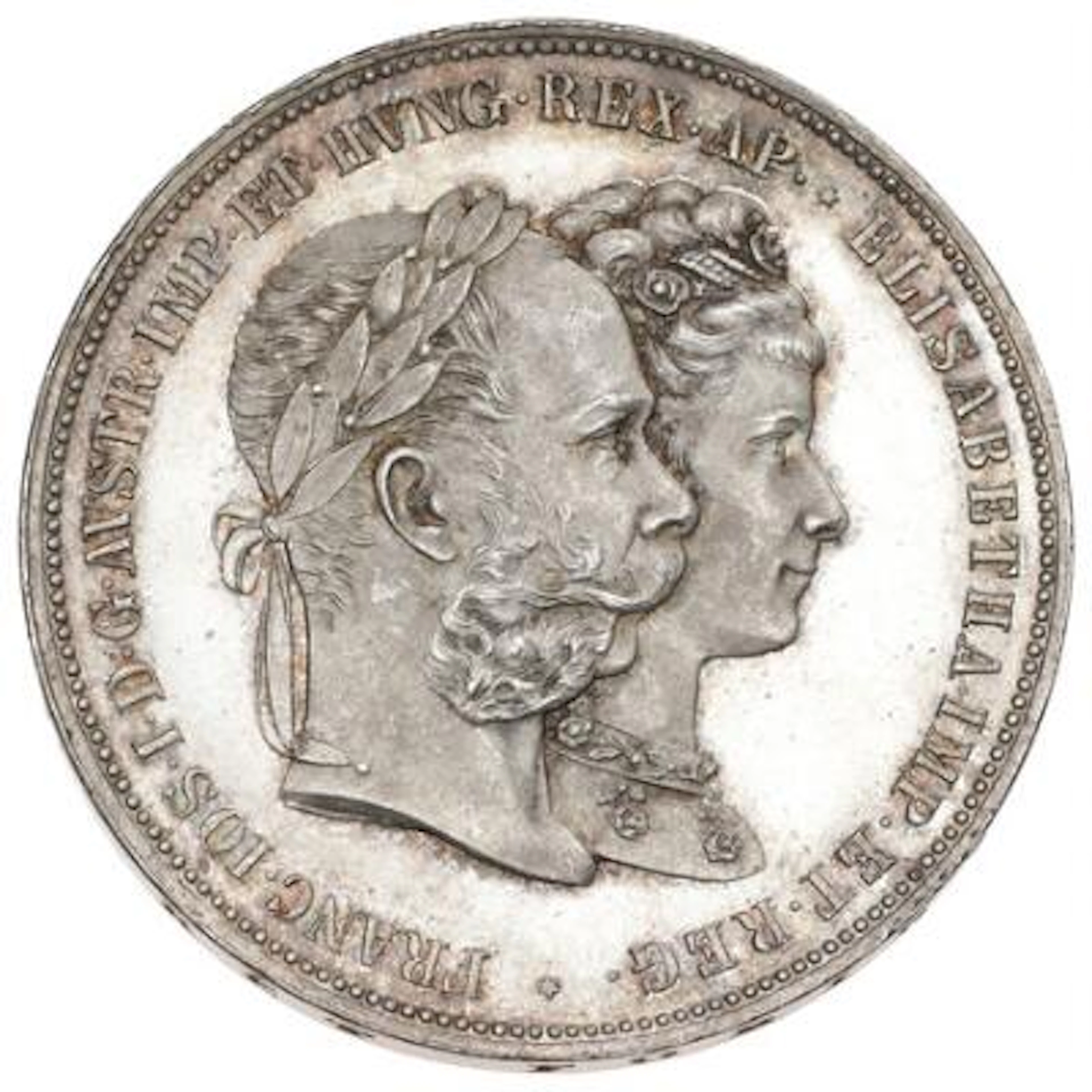 Austria, Franz Joseph I, 1848–1916, 2 Florins 1879 (silver wedding