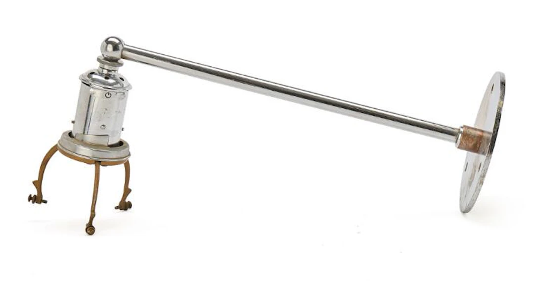 Poul Henningsen: "PH-4/3". Chromed brass wall lamp frame marked "Pat.