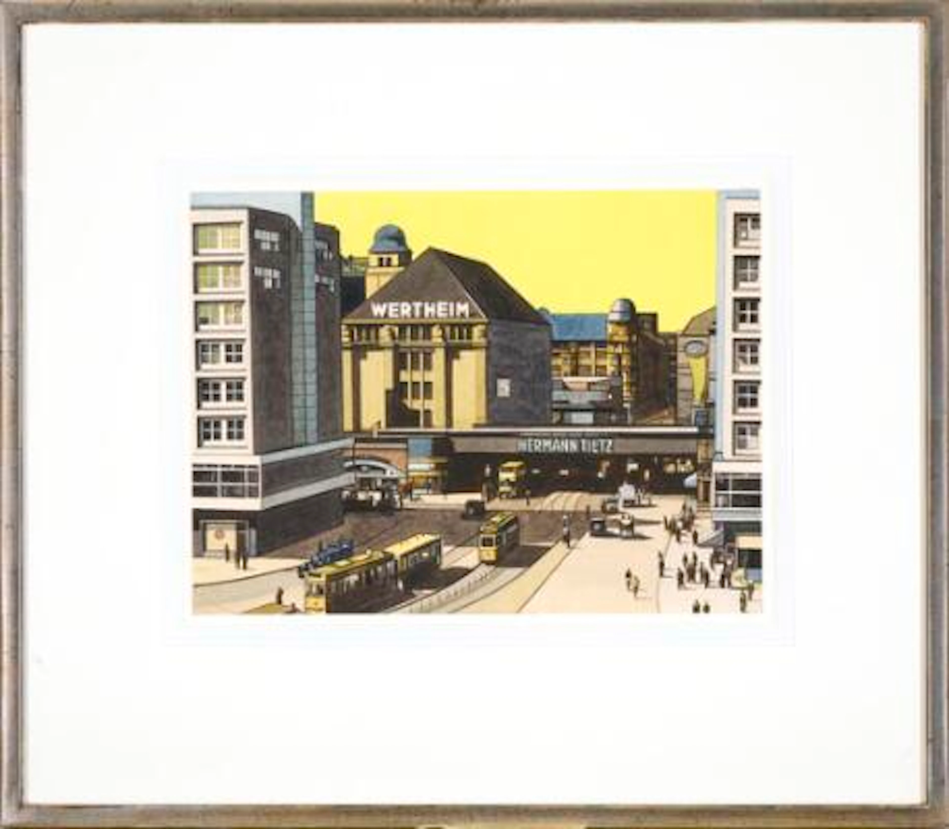 Hans Henrik Lerfeldt: "Alexanderplatz", 1981. Unsigned. Gouache and