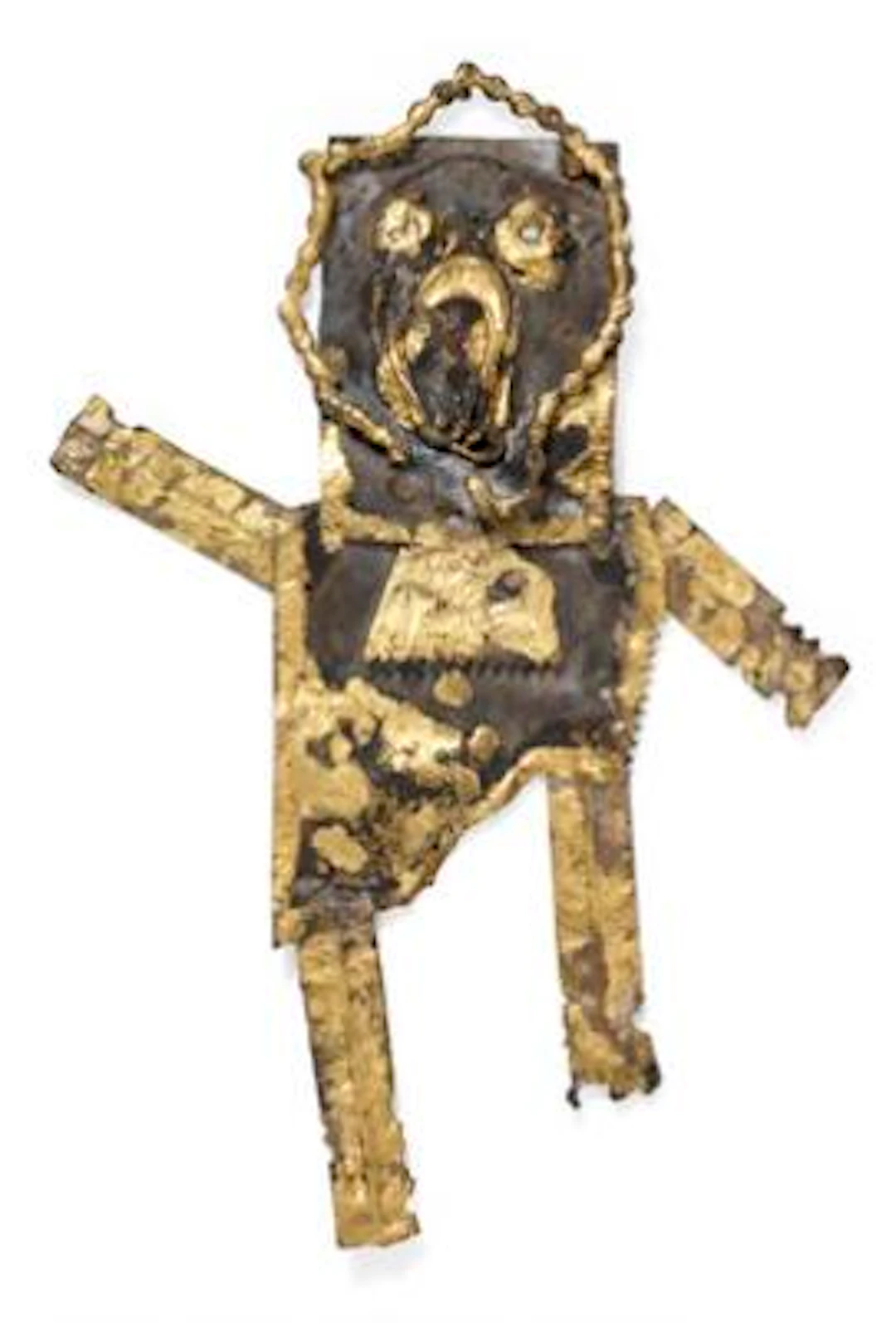 Robert Jacobsen: "Astronaut". Iron relief coated with gold leaf. H.