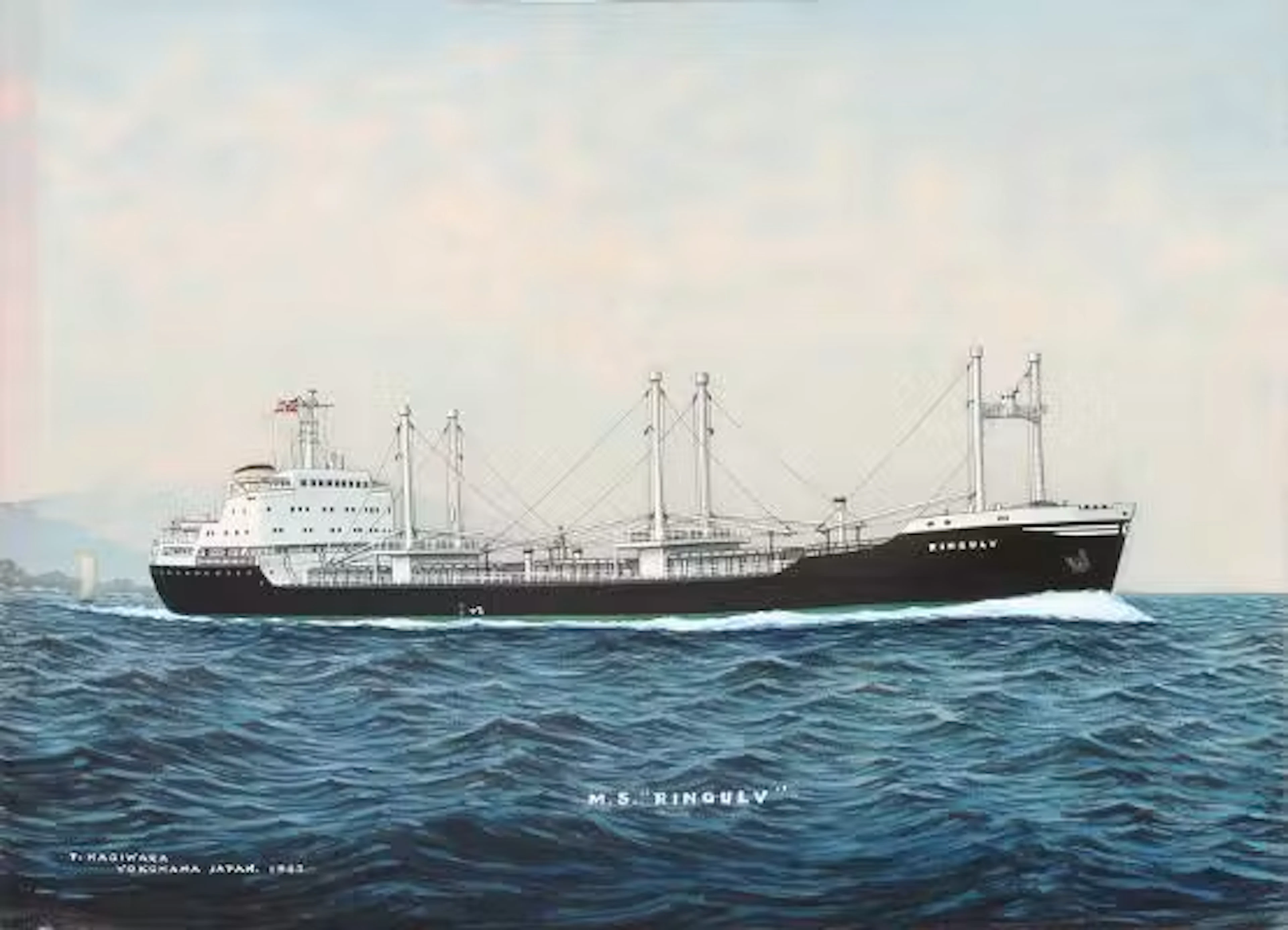T. Hagiwara: “M.S. Ringulv”. Signed and dated T. Hagiwara, Yokohama