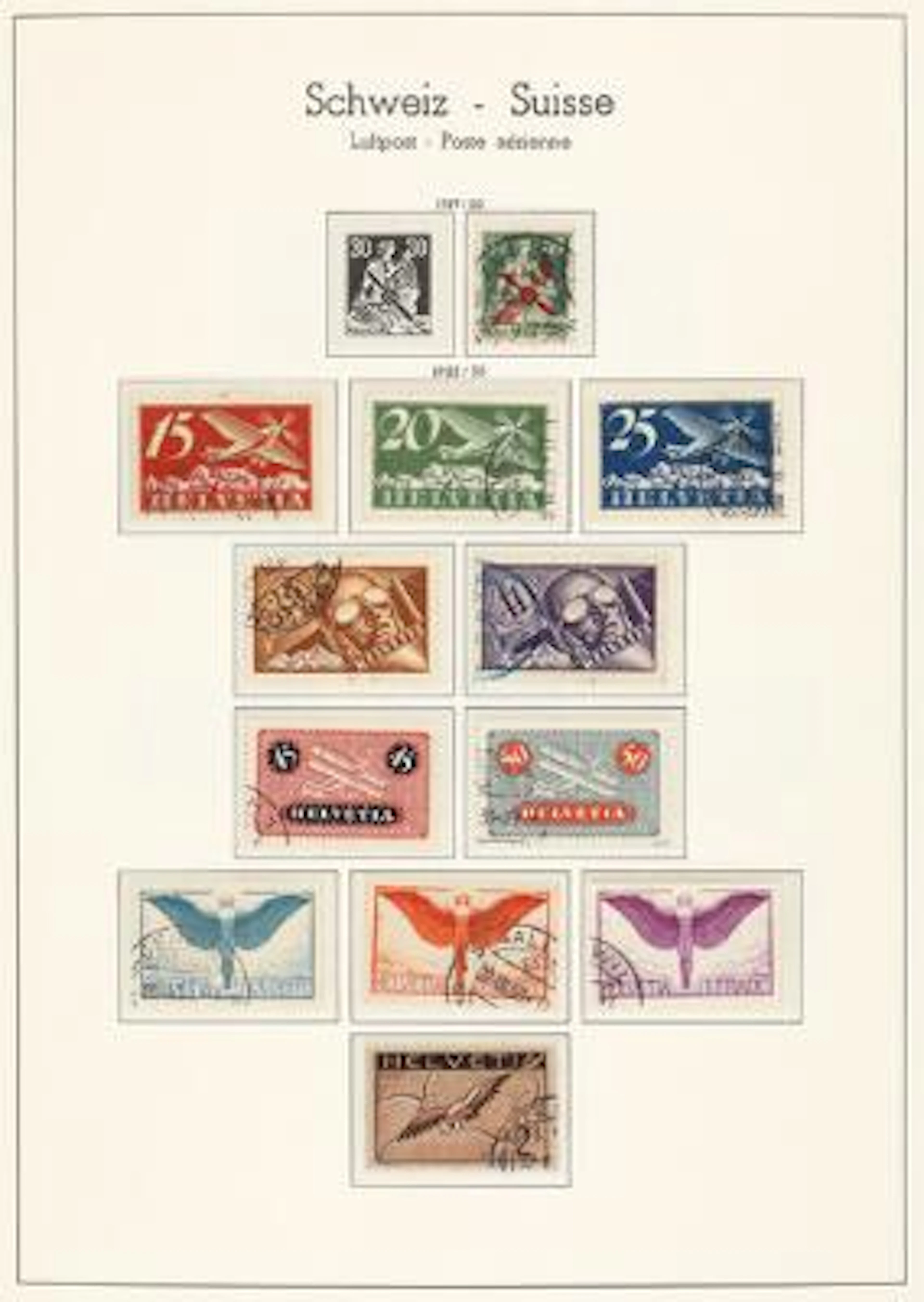Switzerland. 1912-1999. Very fine and well filled collection in 3