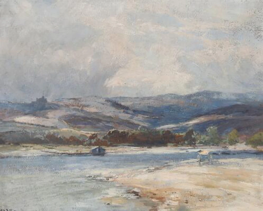 Eugène-Louis Gillot: "La Loire à Saint Just". Signed E.L. Gillot.