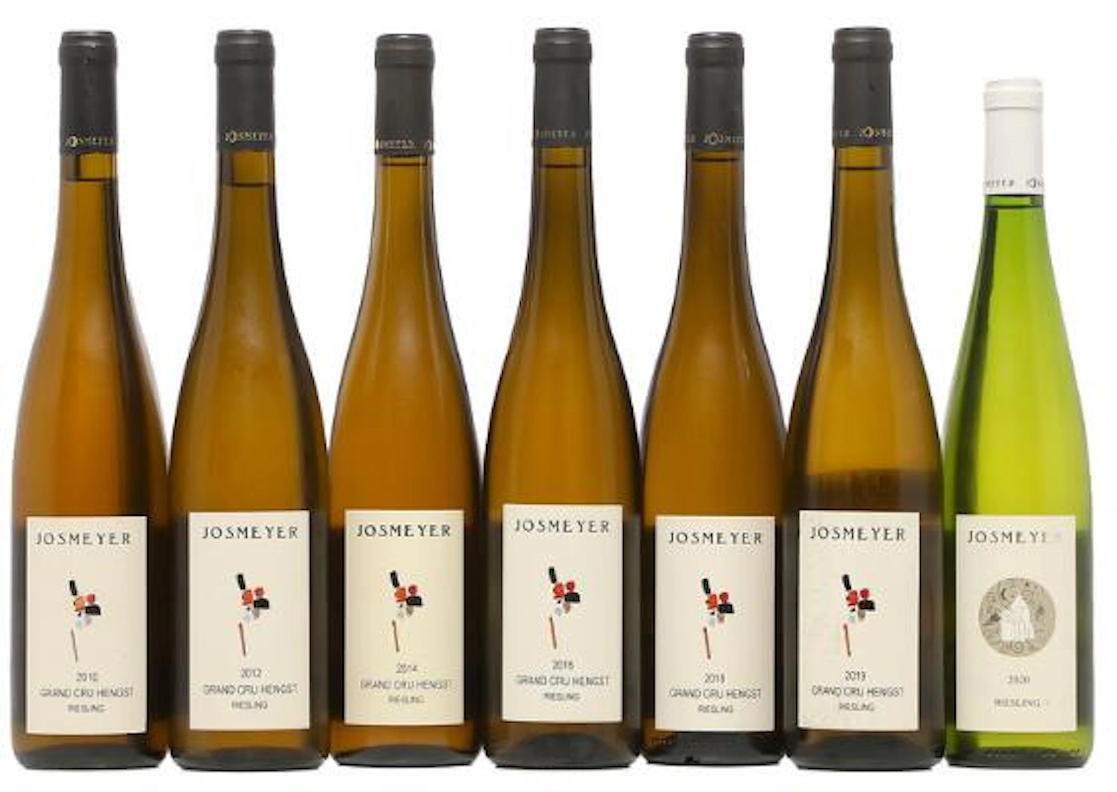 1 bt. Riesling Grand Cru "Hengst", Josmeyer 2010 A (hf/in). etc. Total