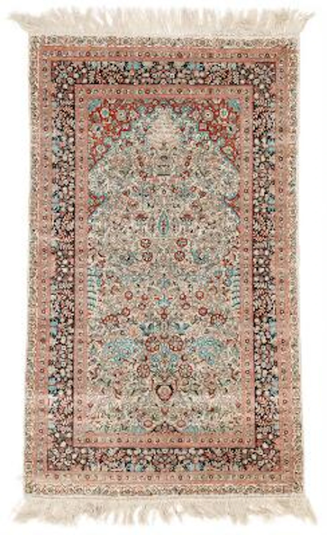 A Chinese silk rug in classical Turkish Hereke style. Arch design