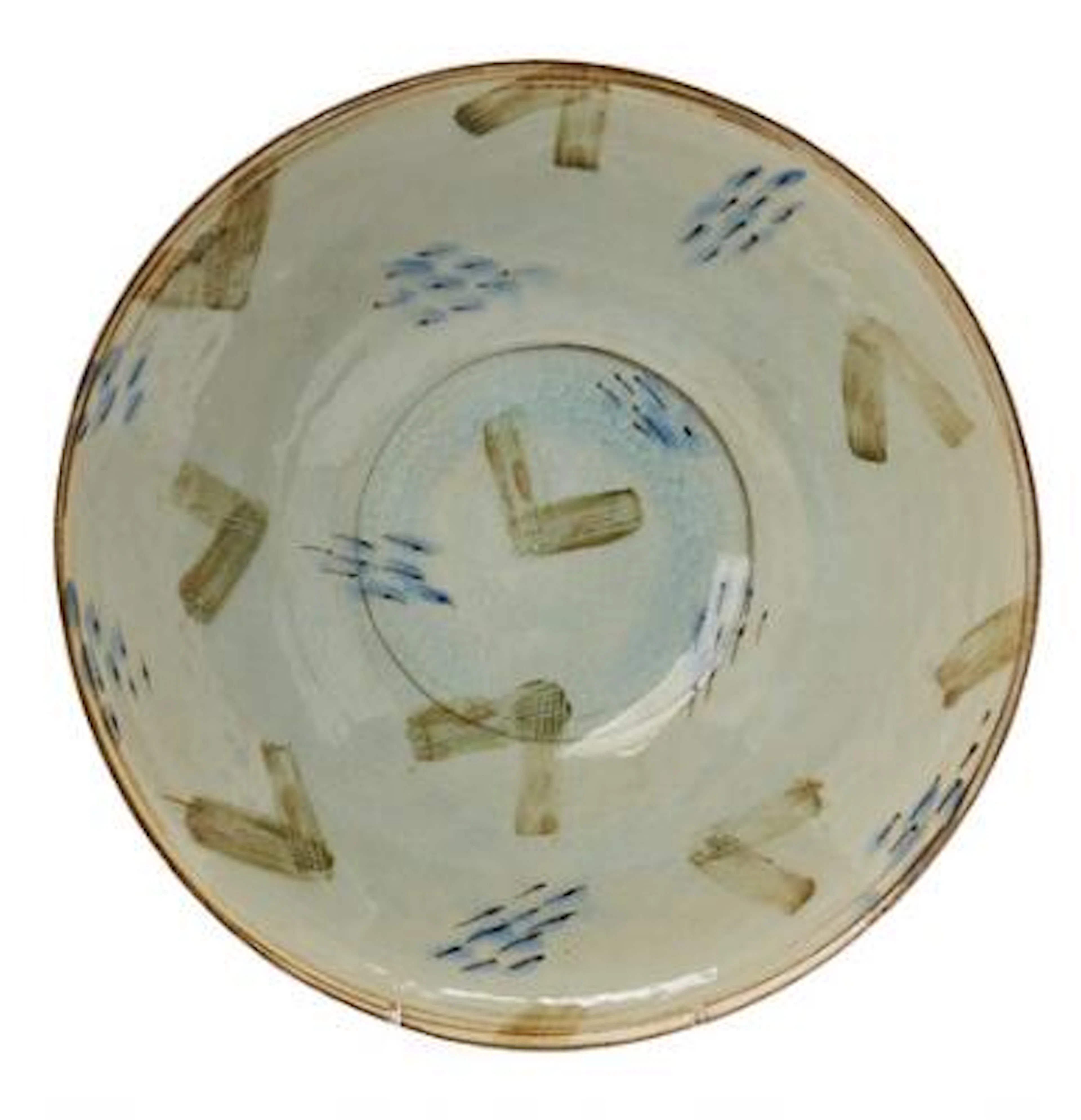 Marie Hjorth: Circular stoneware dish, decorated with transparent