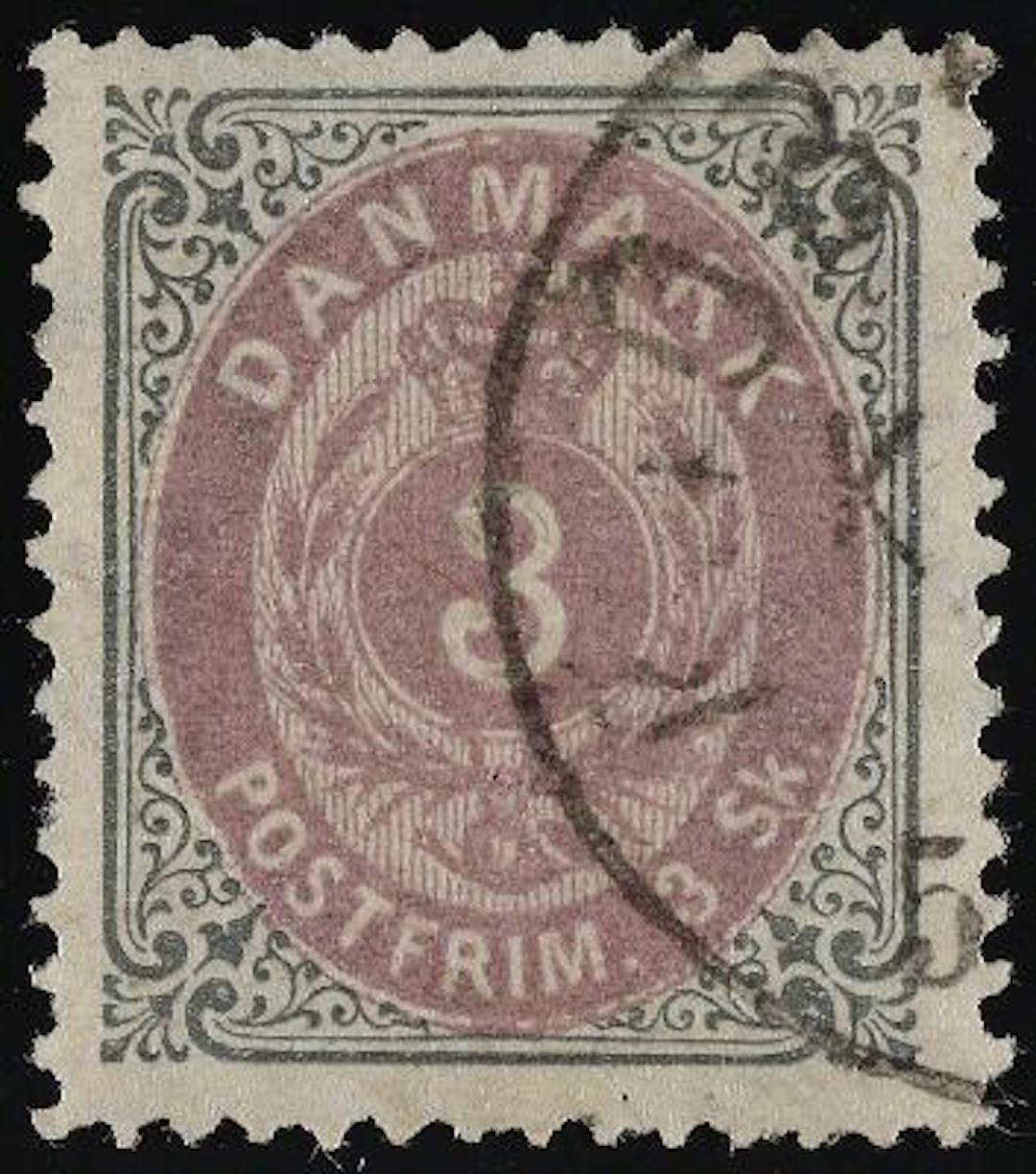 1871. 3 sk. 4.print, pos. 77 with INVERTED FRAME. Excellent copy.
