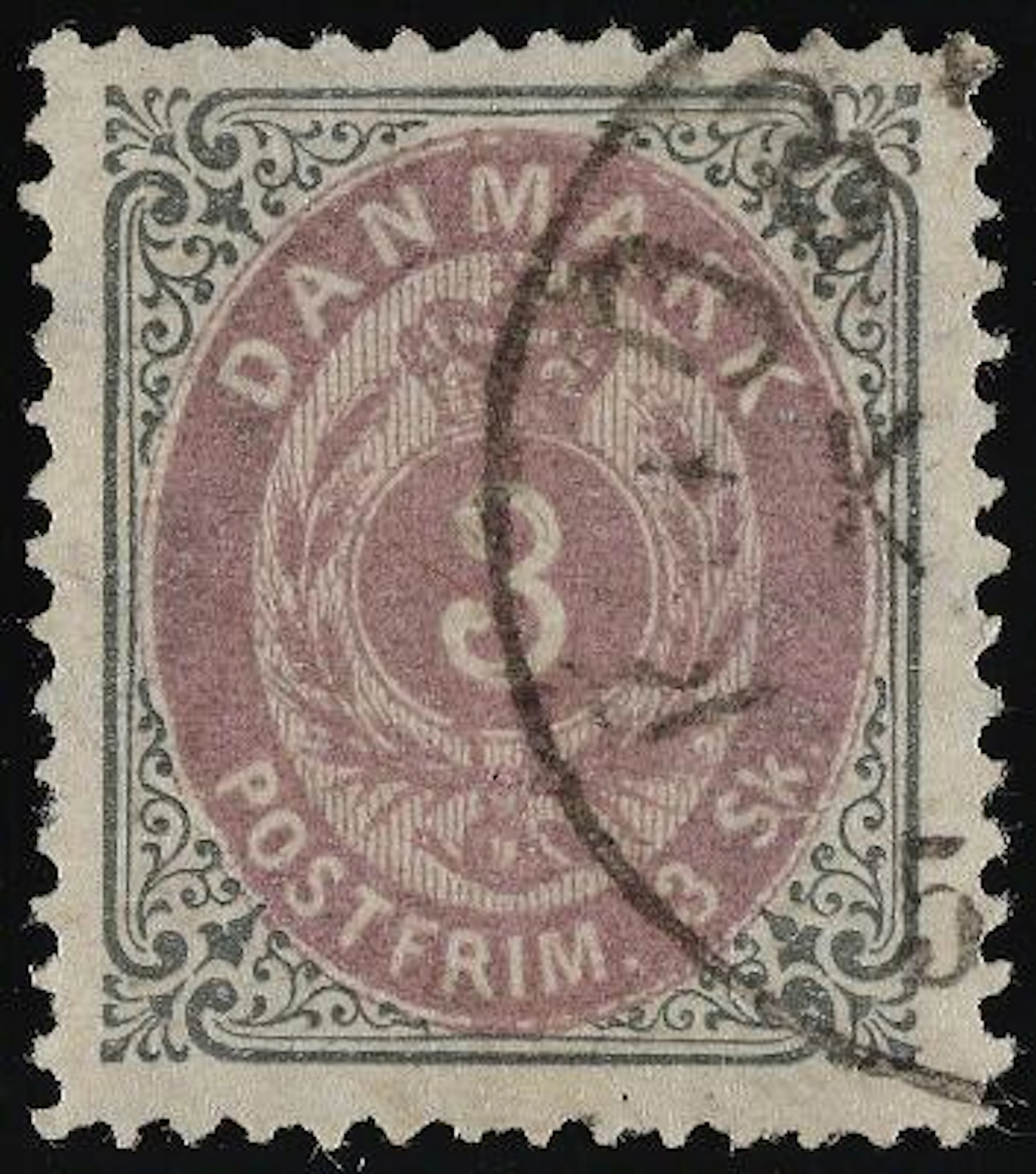 1871. 3 sk. 4.print, pos. 77 with INVERTED FRAME. Excellent copy.