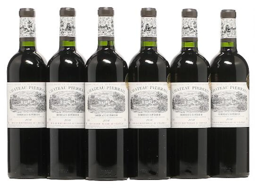12 bts. Chateau Pierrail, Bordeaux Supérieur 2016 A (hf/in). Oc. –