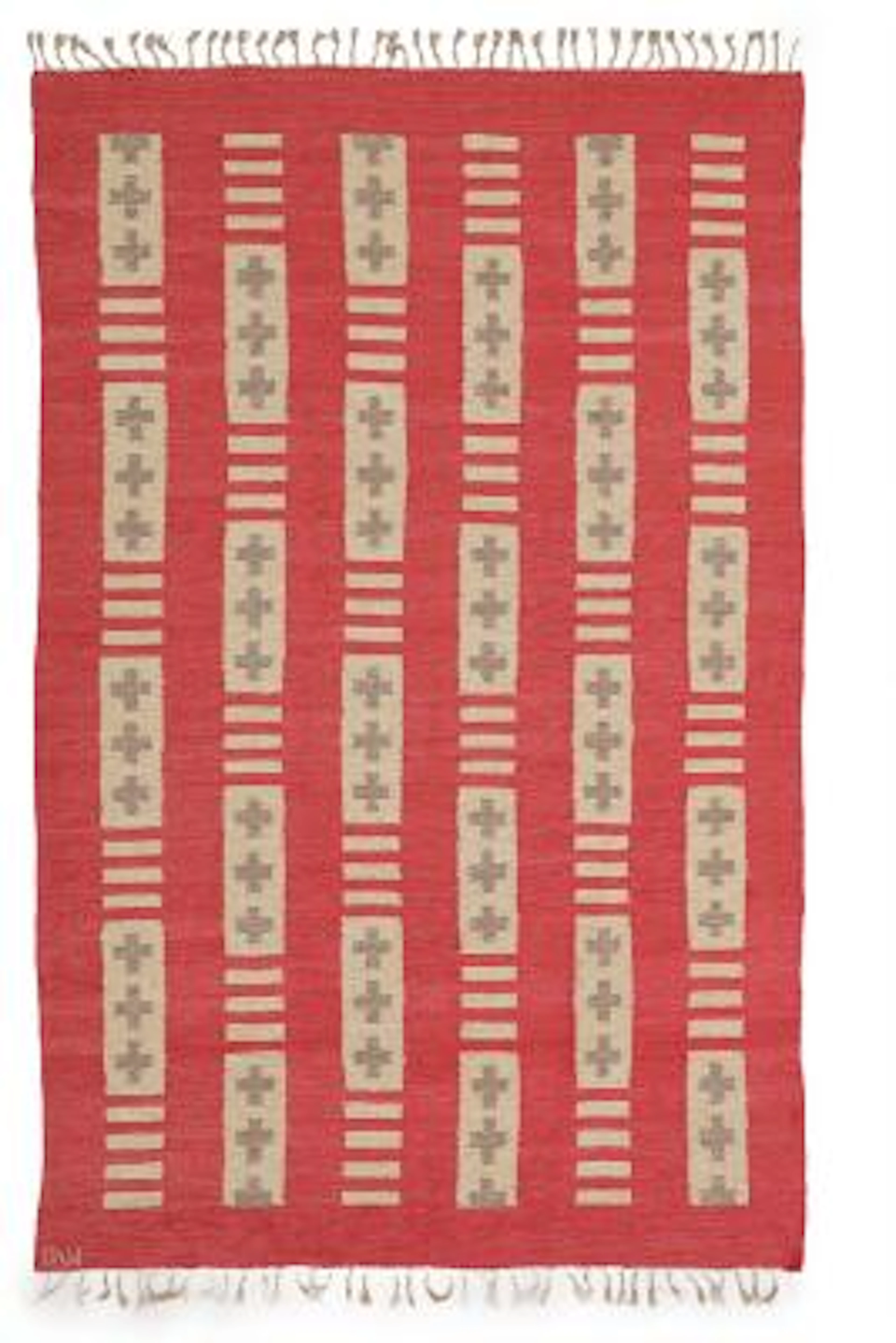 Swedish design: Handwoven wool carpet in "rölakan" flatweave technique.