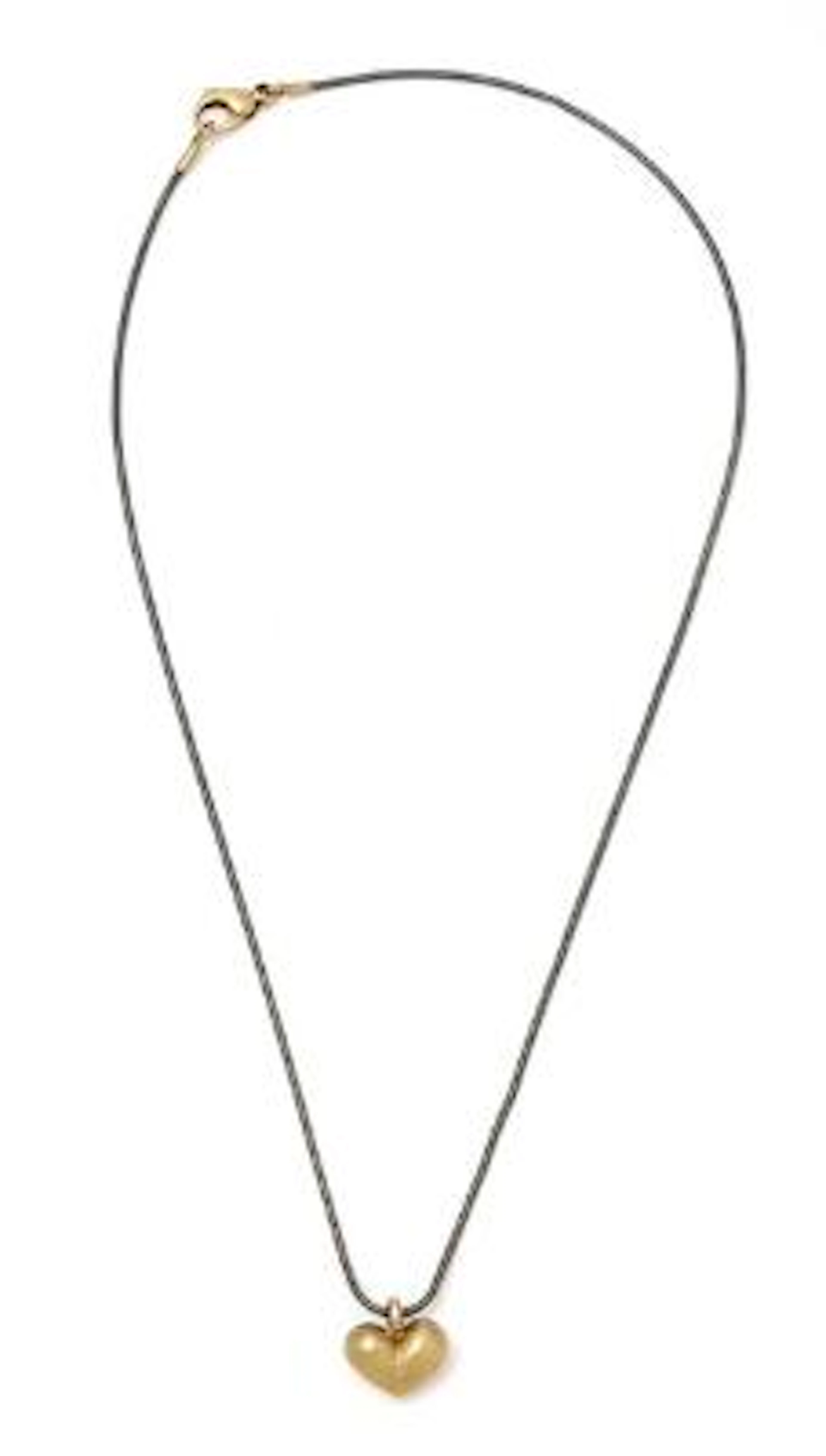Anette Kræn: Necklace of oxidised silver set with a heart pendant