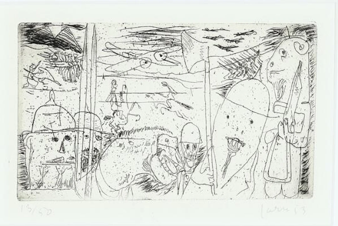 Asger Jorn: Composition from "Schweizer Suite". Signed Jorn 53, 13/50.