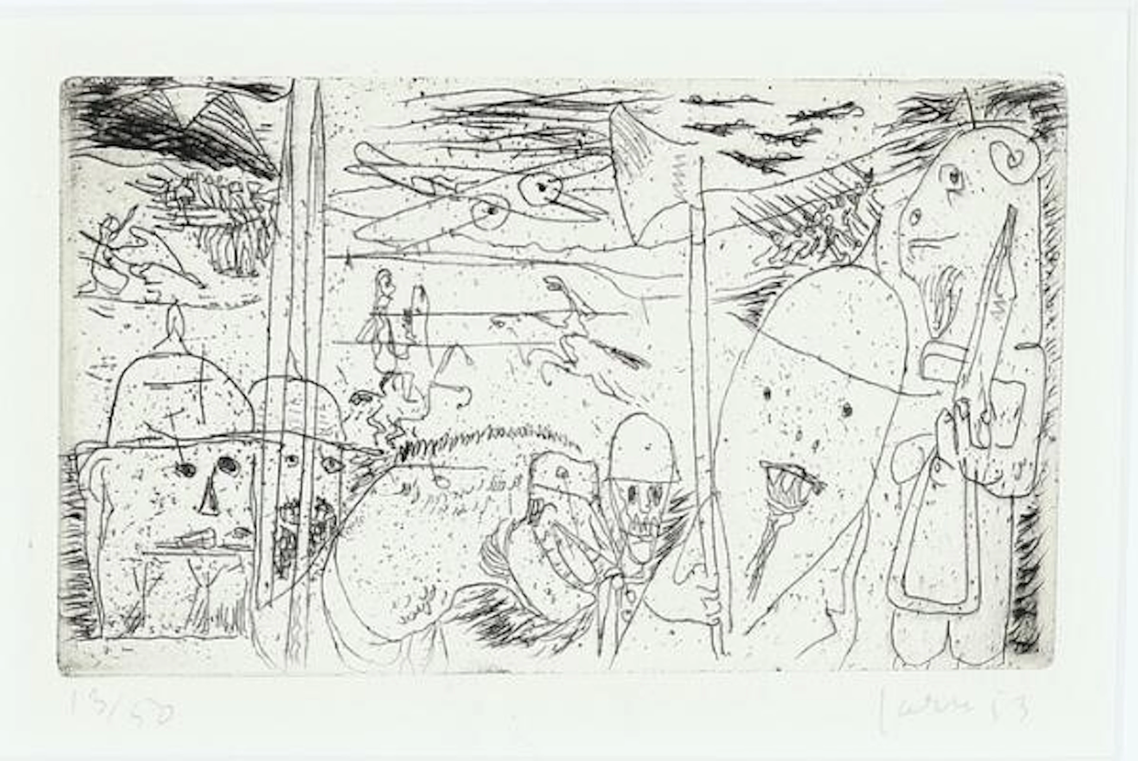 Asger Jorn: Composition from "Schweizer Suite". Signed Jorn 53, 13/50.