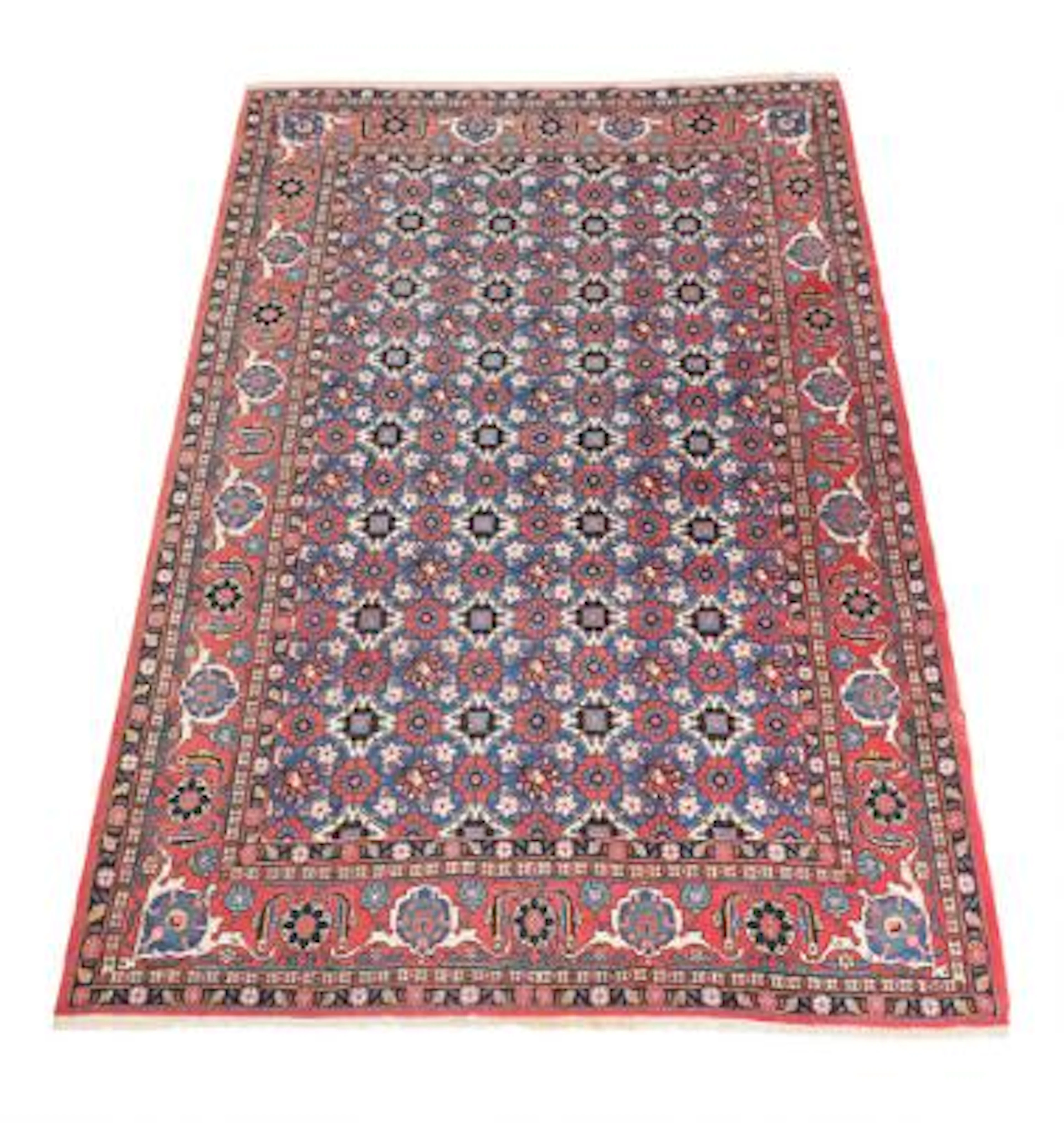 Varamin carpet, Persia. Classical repeating pattern with flowers and