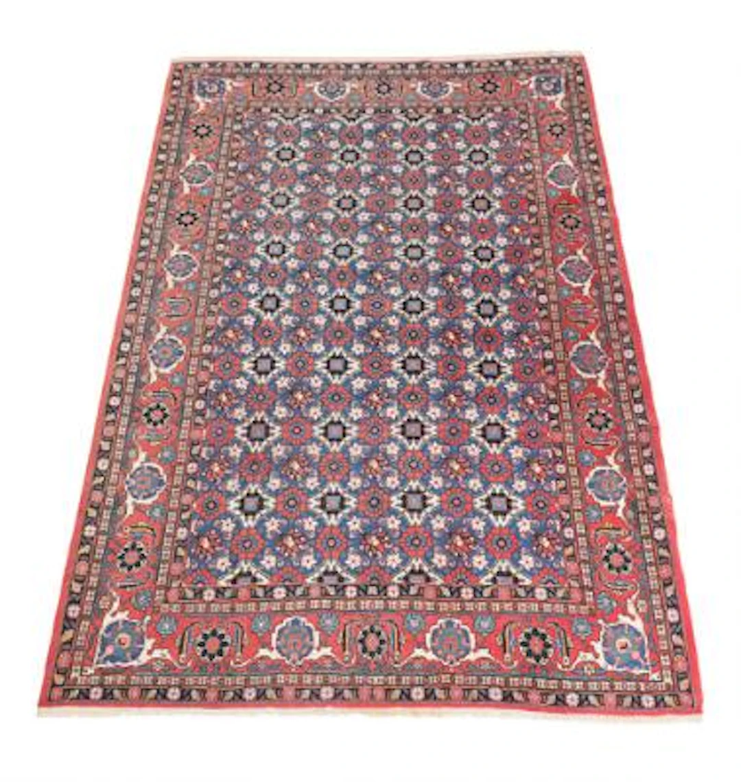 Varamin carpet, Persia. Classical repeating pattern with flowers and