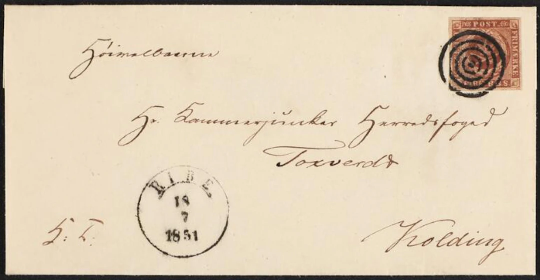 1851. 4 RBS, chocolate brown. FERSLEW 1A. Plate II, no. 51 unretouched