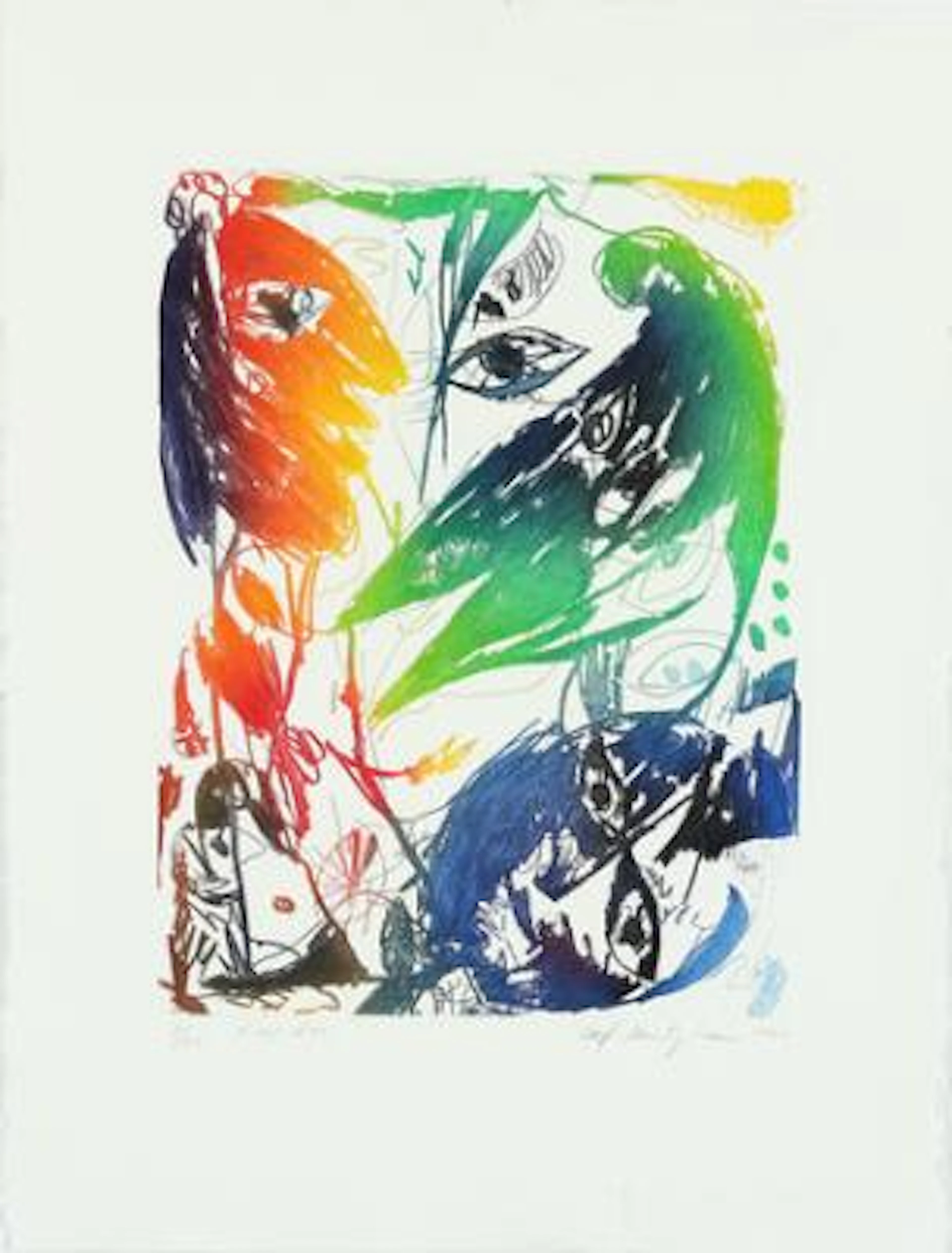 Carl-Henning Pedersen: "Visage d'or". Signed Carl-Henning Pedersen