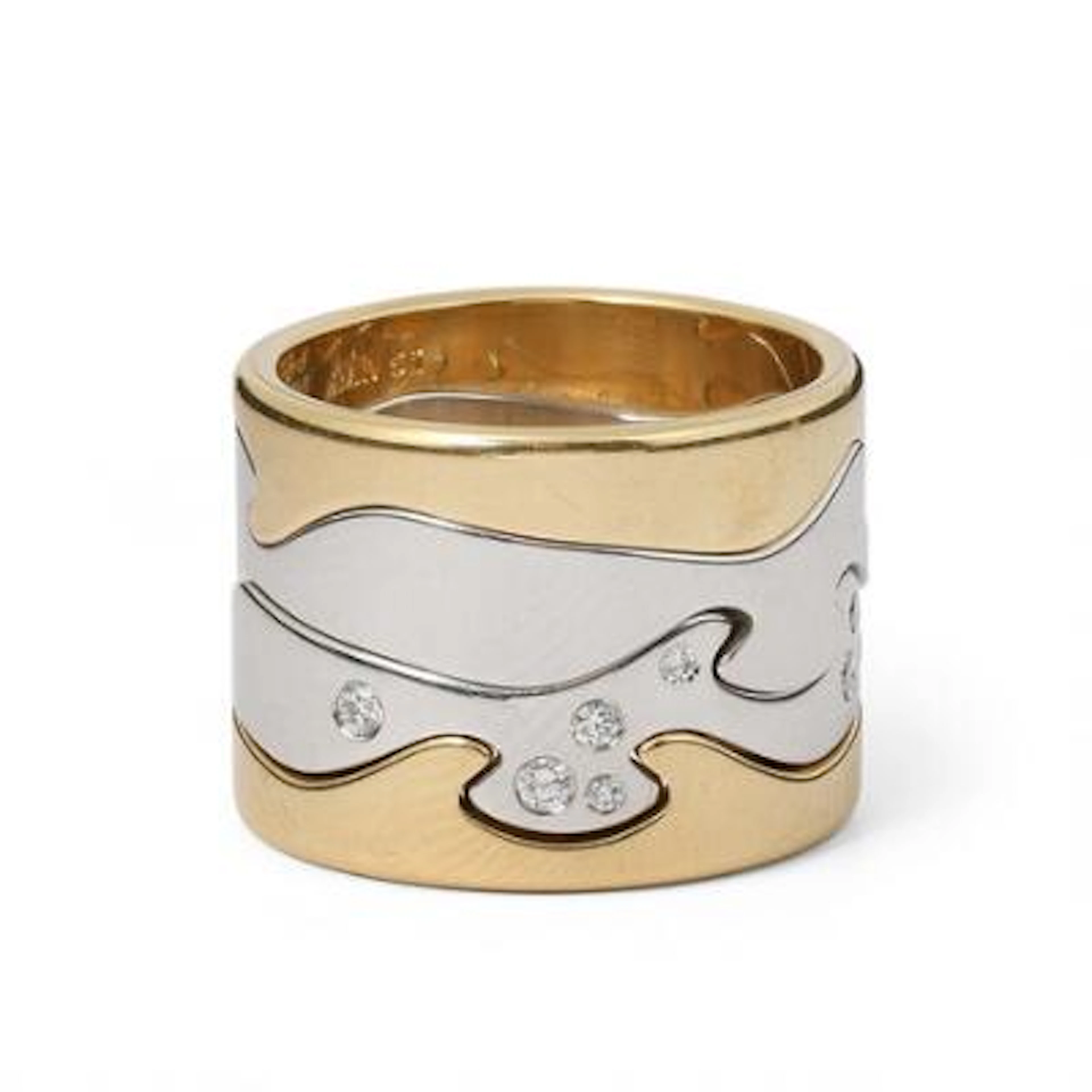 Georg Jensen: A "Fusion" four-part ring, mounted in 18k gold and white