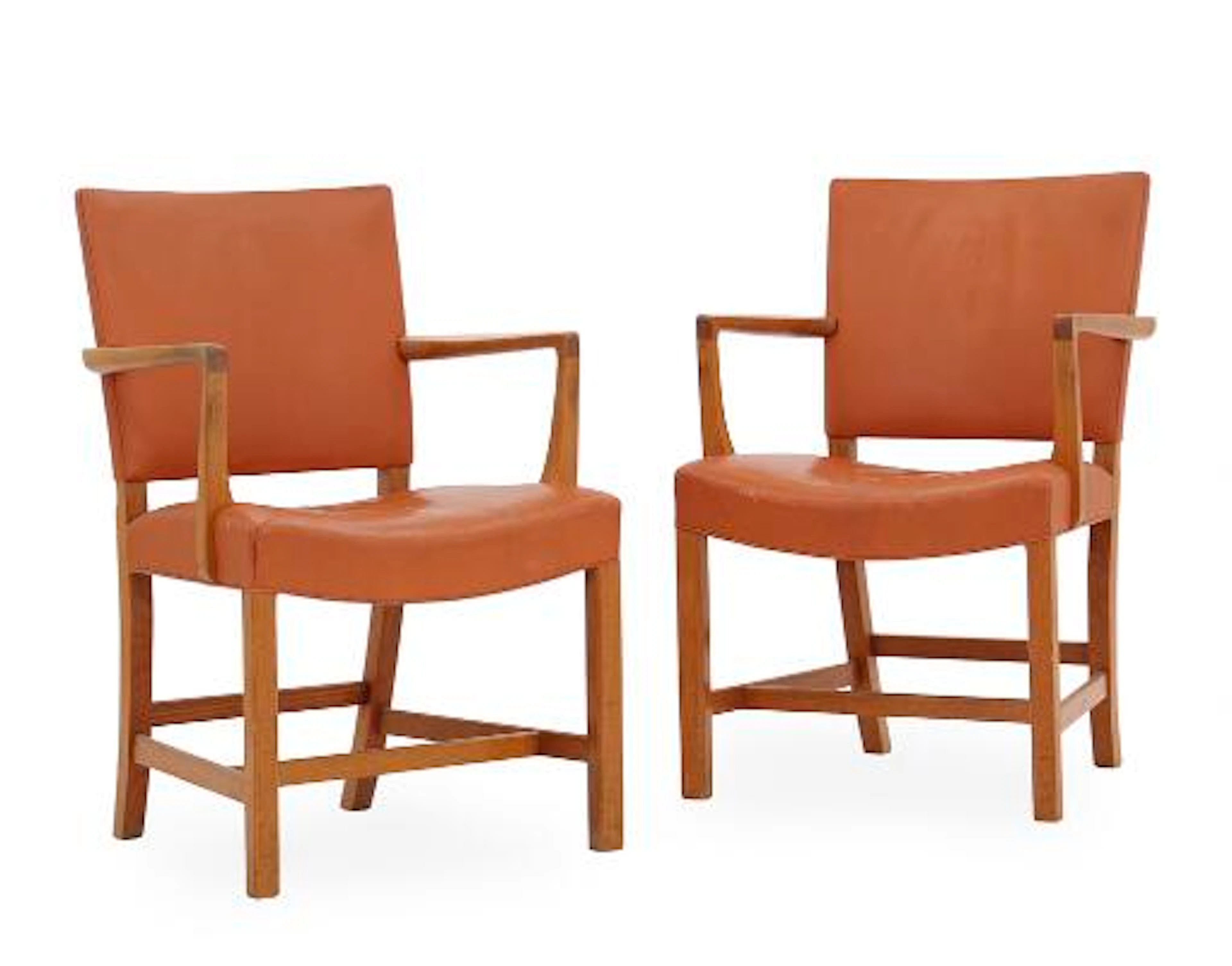Danish cabinetmaker: A pair of armchairs with teak frame. Seat and