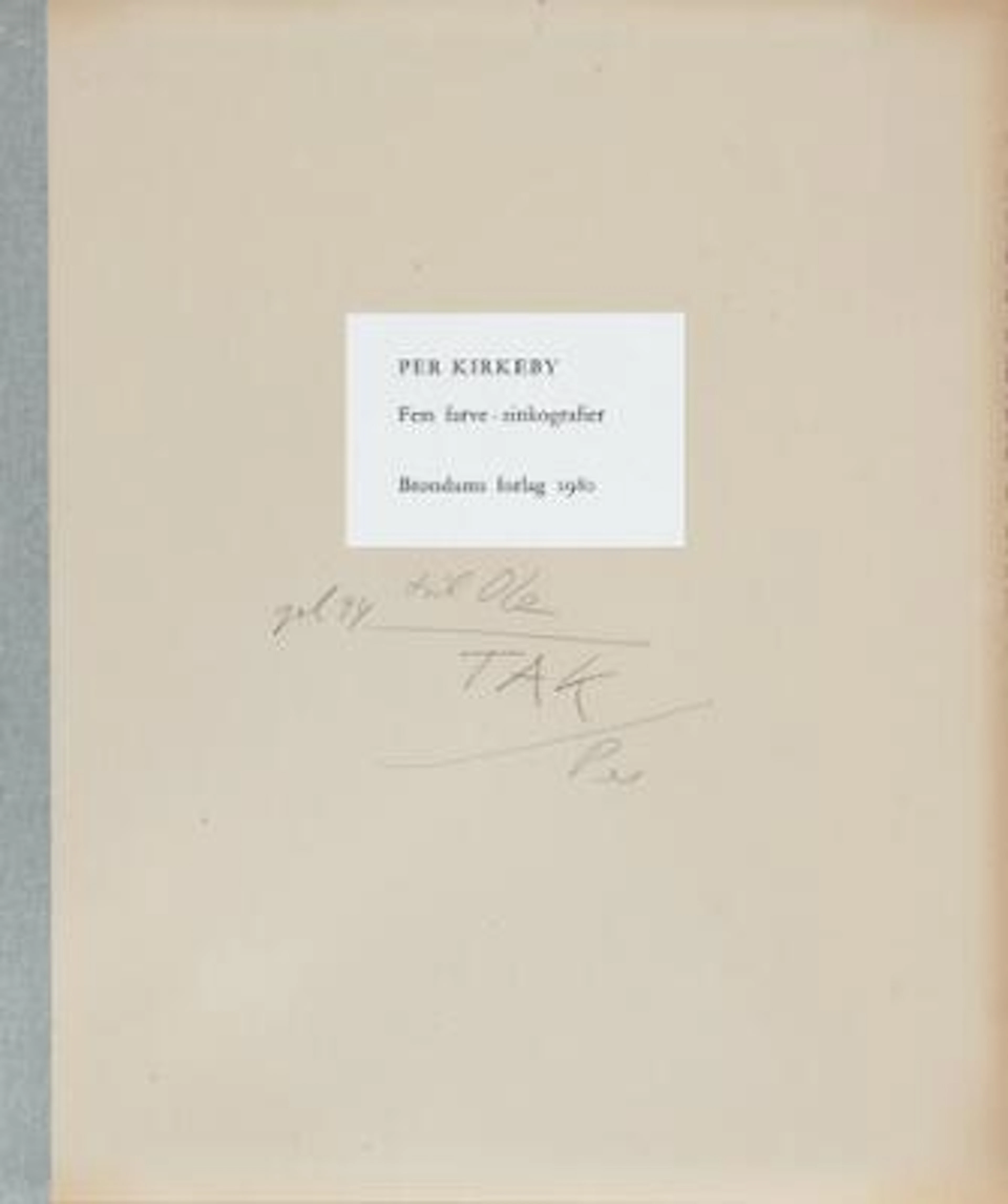 Per Kirkeby: "Fem farve-zinkografier". All sheets signed PK, 208/400.
