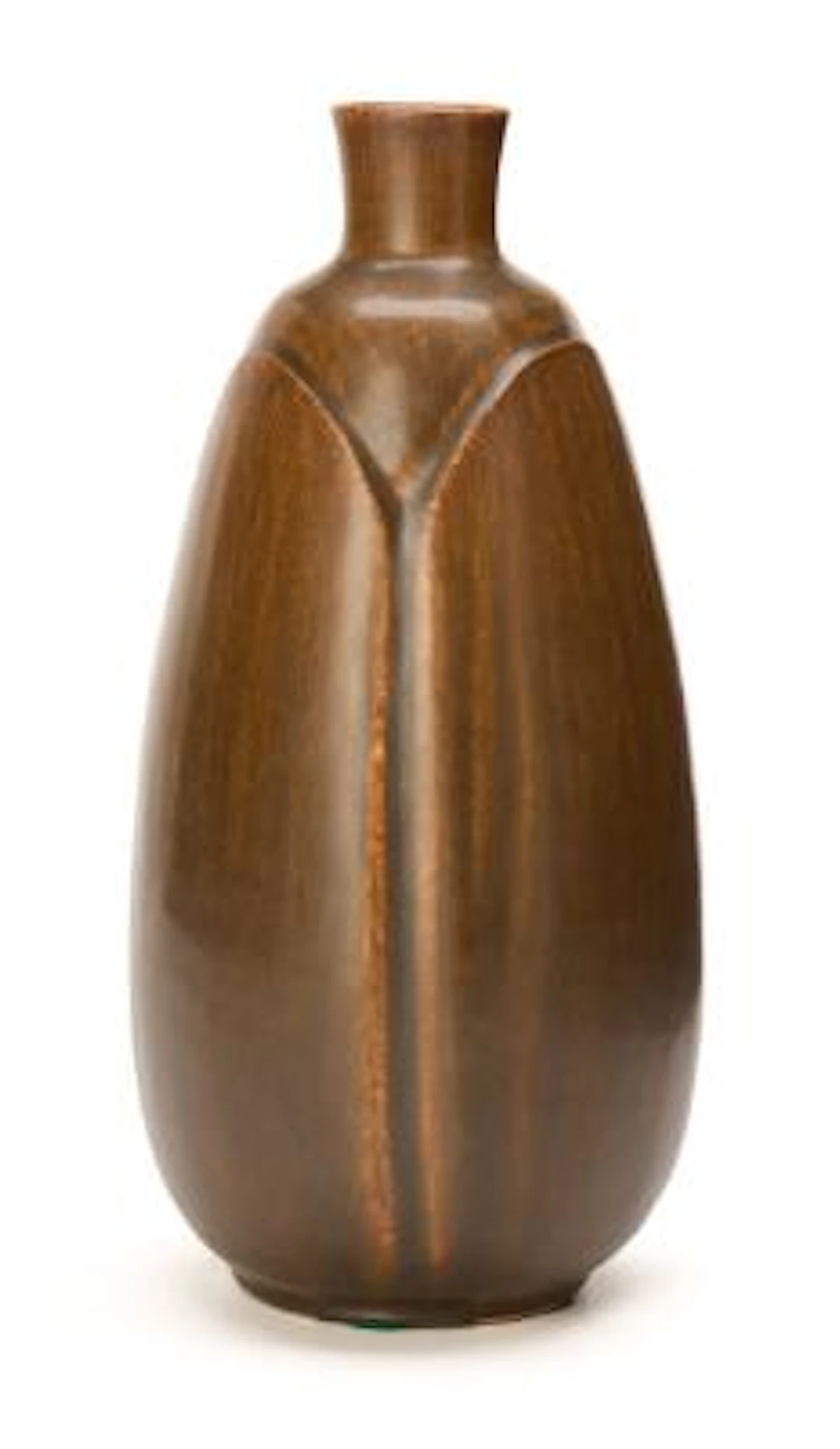 Eva Stæhr-Nielsen: A stoneware vase modelled in a slightly triangular