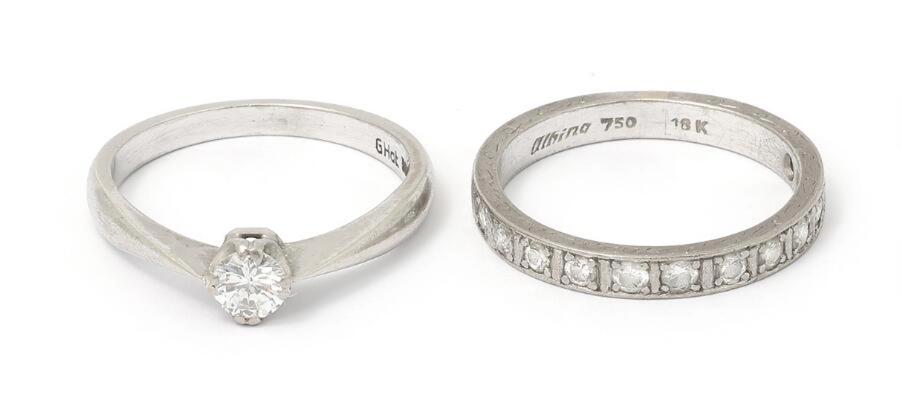 Aage Albing a.o.: An eternity and solitaire diamond ring, mounted
