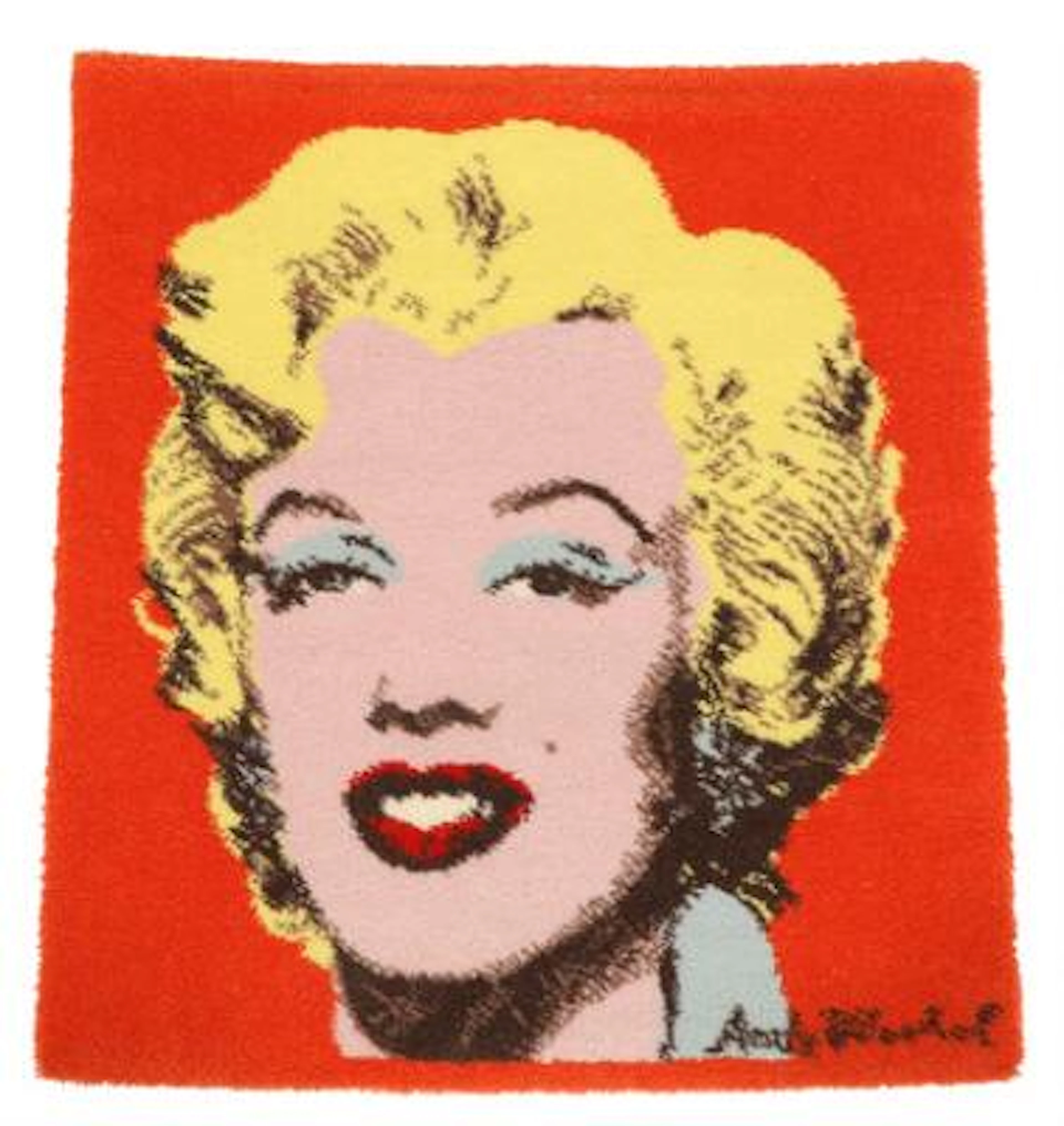 Andy Warhol, after: "Marilyn Monroe". Machine made wool tapestry.