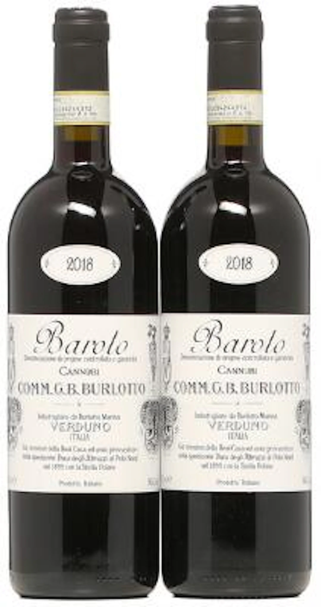 2 bts. Barolo, "Vigneto Cannubi", Burlotto 2018 A (hf/in). – Bruun