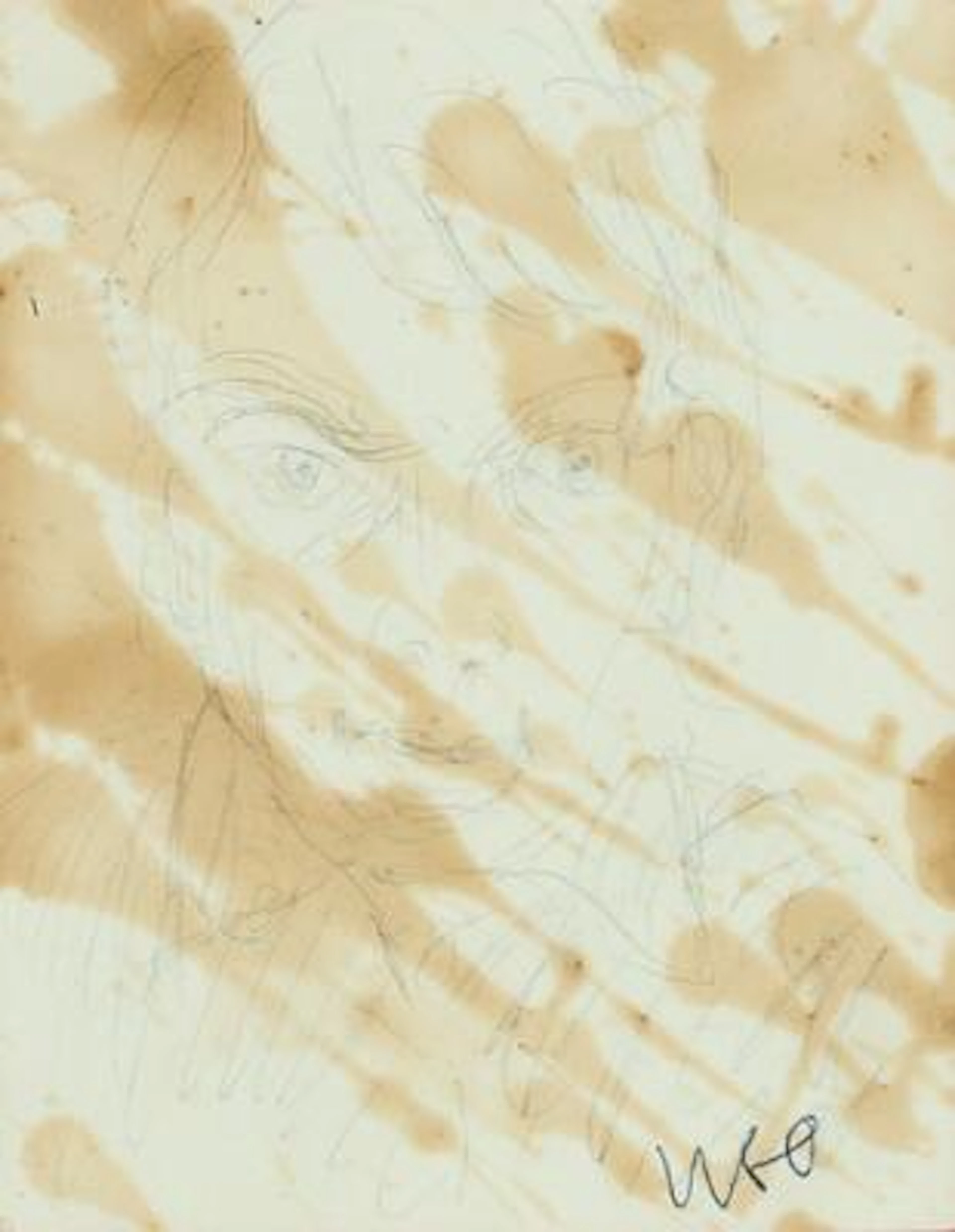 Wiliam Skotte Olsen: Portrait. Signed WSO. Pencil on paper. Sheet