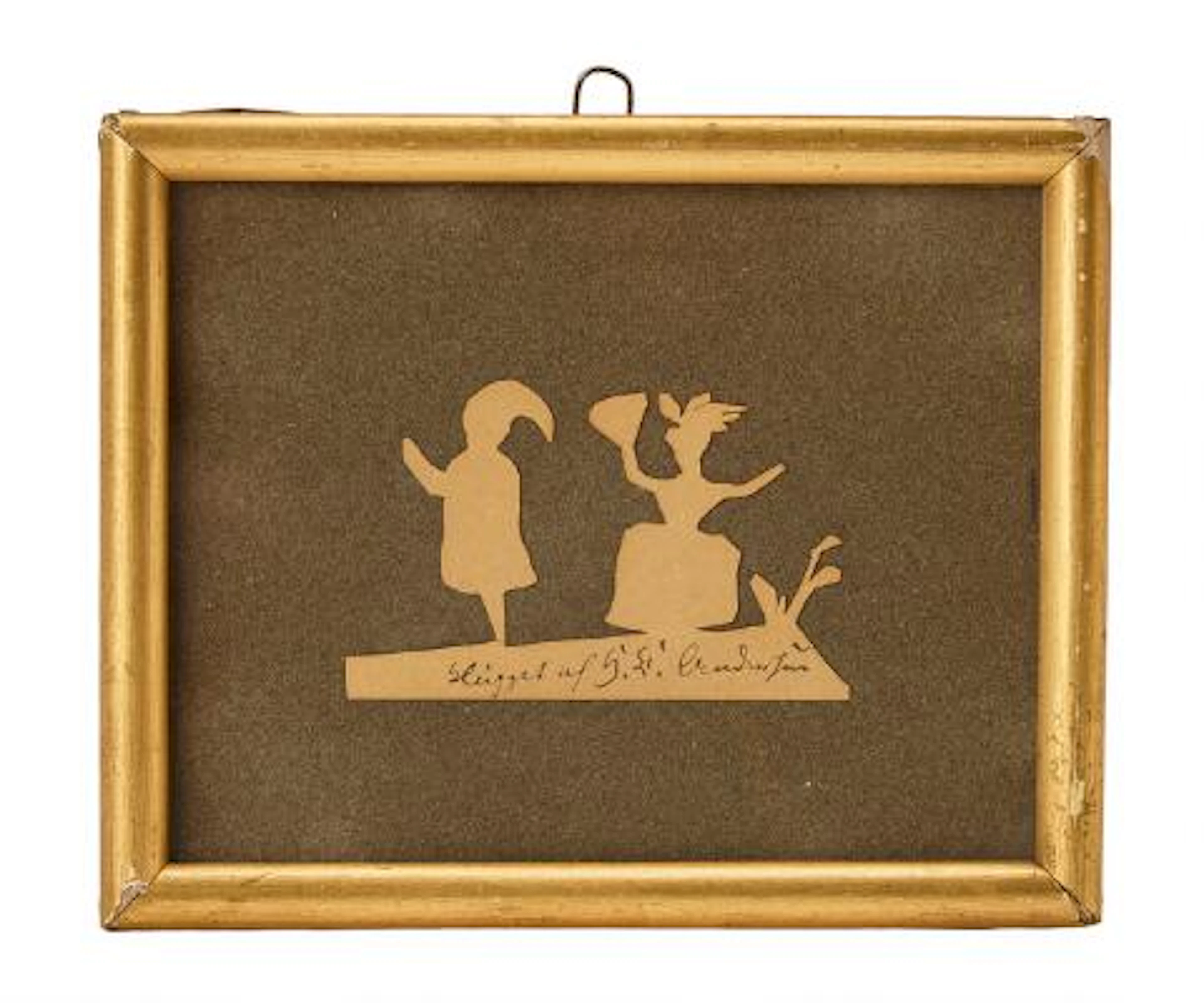 Hans Christian Andersen: Papercut depicting a couple. Signed by H.C.