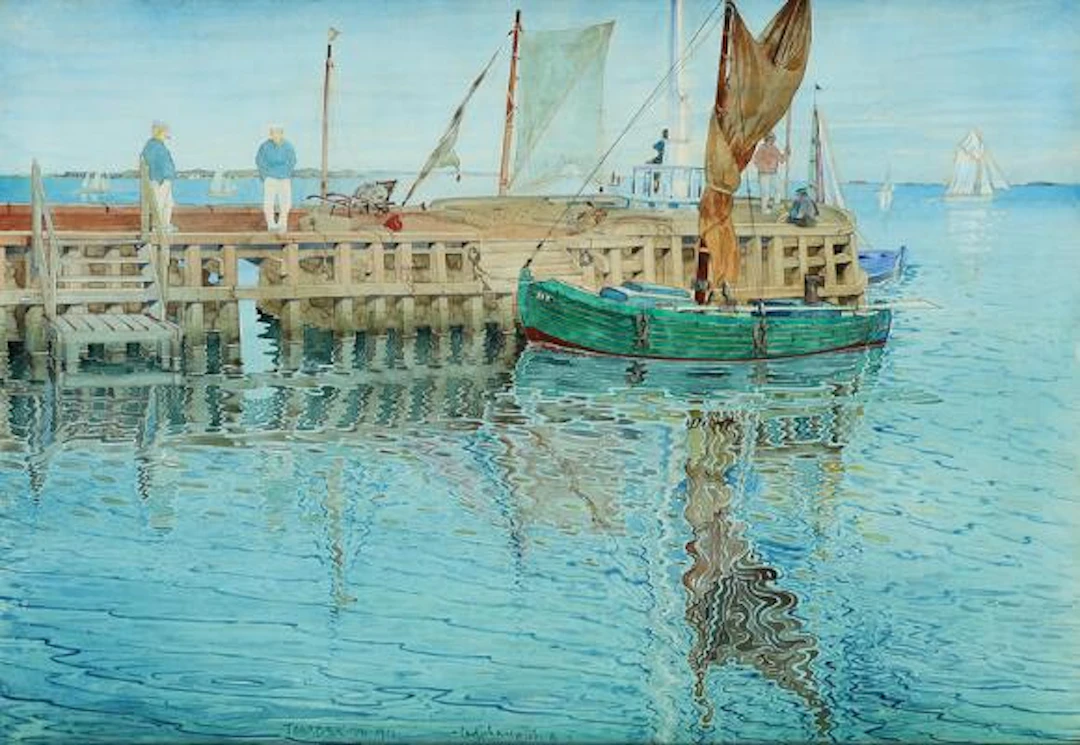Carl Johan Forsberg: From Taarbæk Harbour. Signed Carl Johan Forsberg