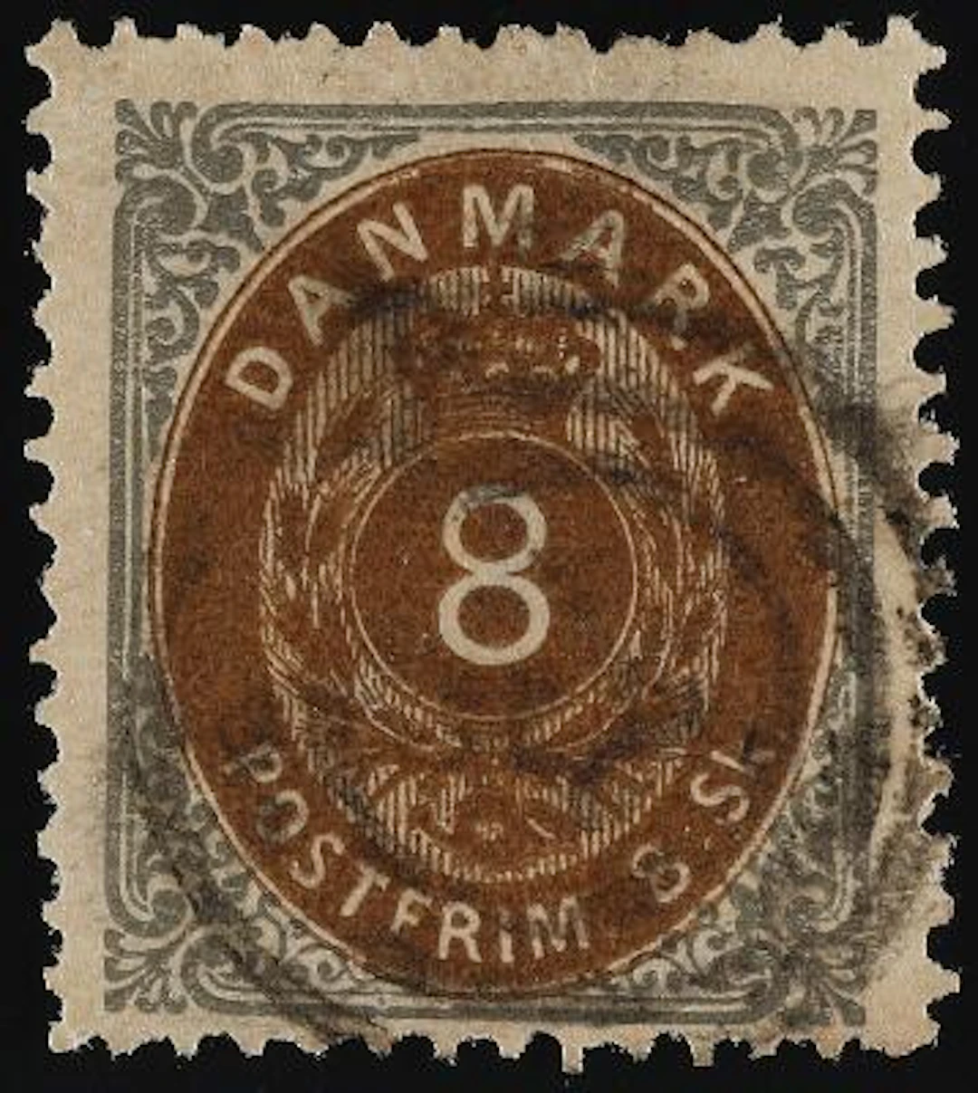 1871. 8 sk. 3.print, pos. 90 with INVERTED FRAME. Fine used copy.