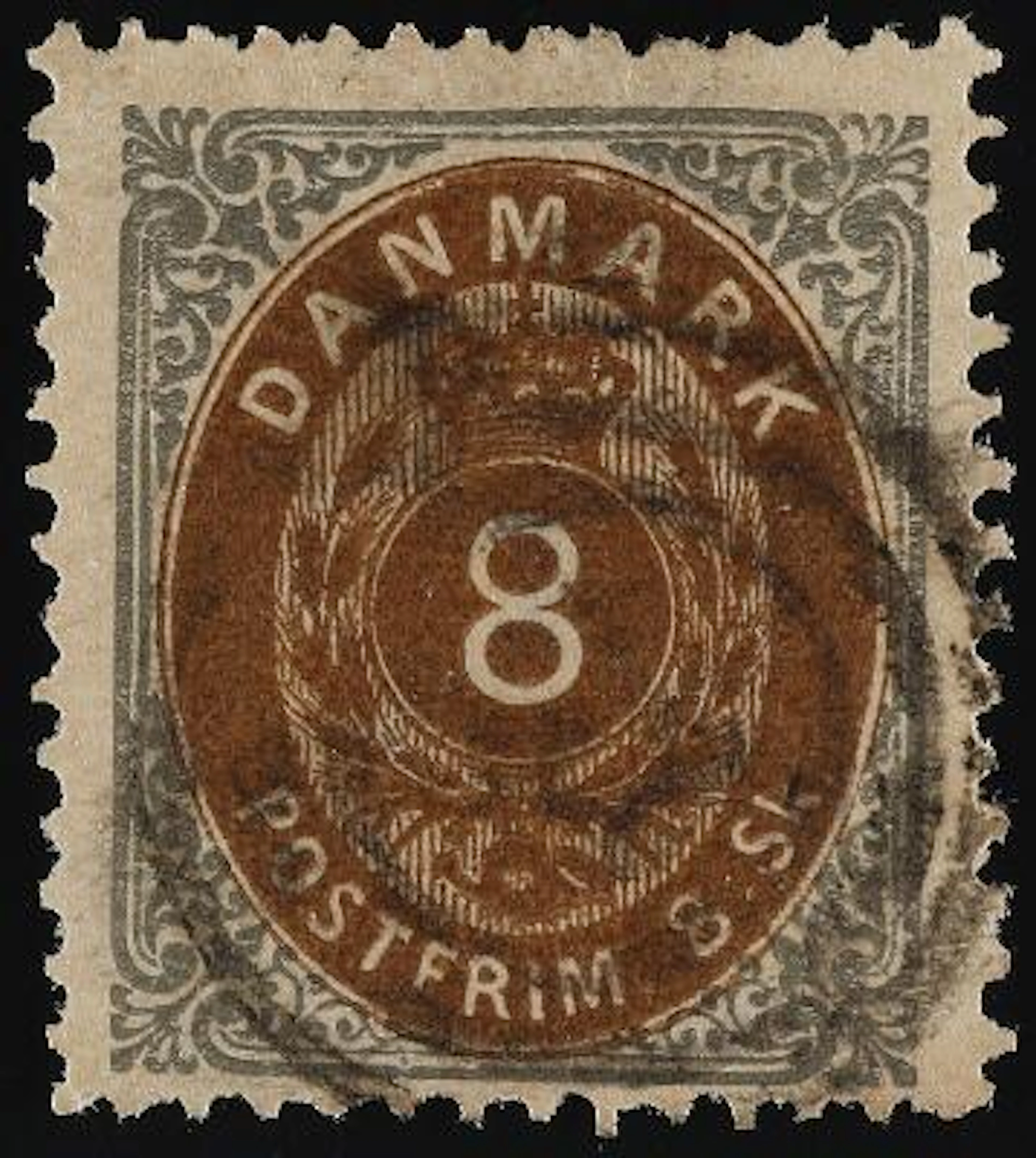 1871. 8 sk. 3.print, pos. 90 with INVERTED FRAME. Fine used copy.