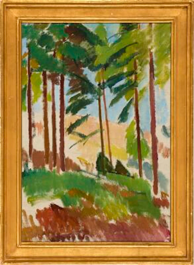 Karl Isakson: "Skogslandskap, Småland". 1915. Unsigned. Oil on canvas.