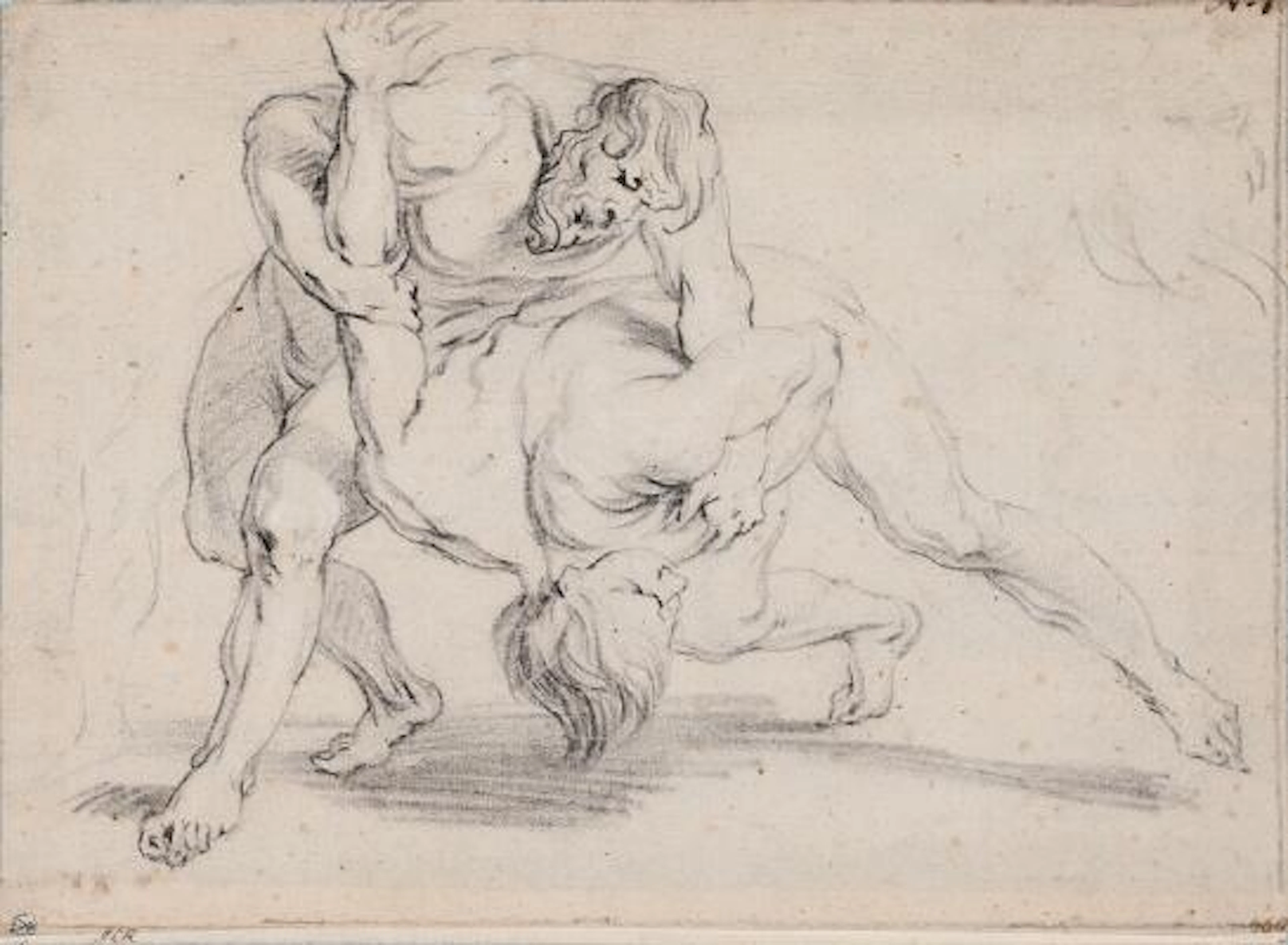 Theodor van Thulden, attributed to: Study of Wrestlers. Unsigned.