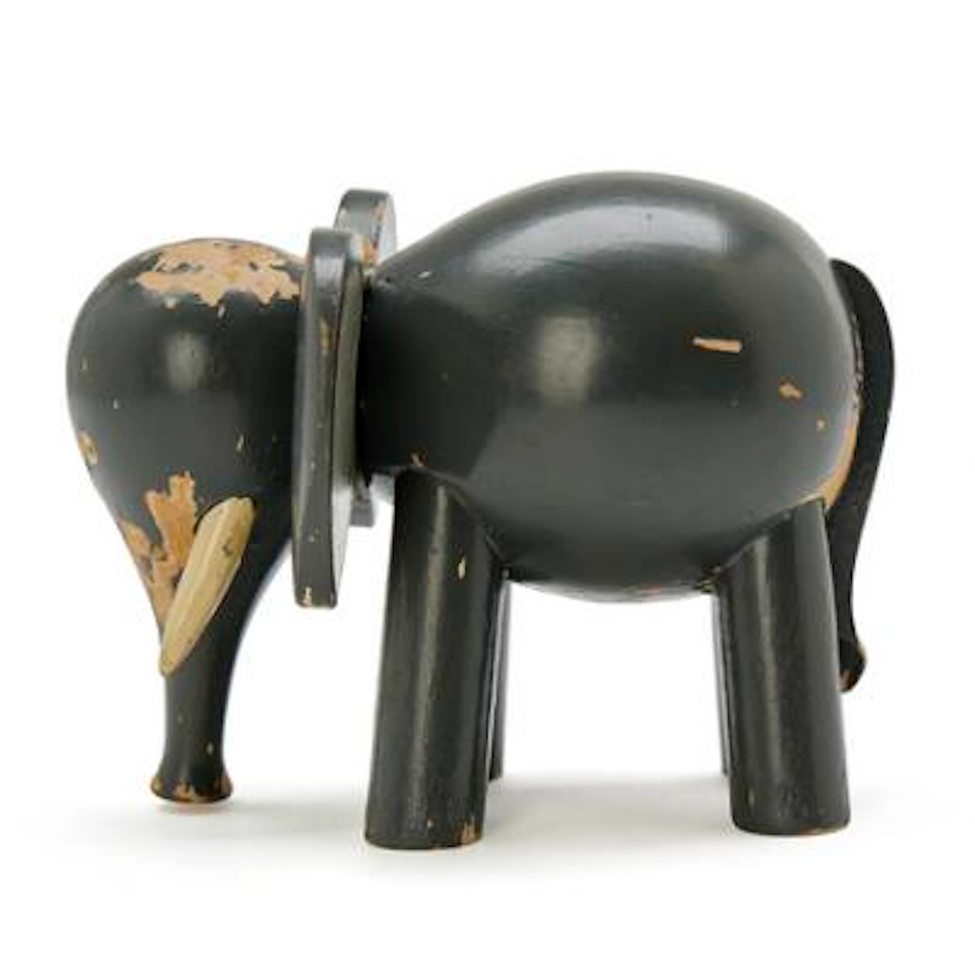 Kay Bojesen: An early elephant figure of painted wood. Manufactured