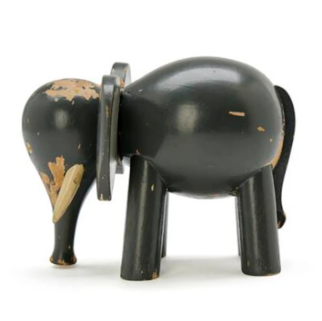 Kay Bojesen: An early elephant figure of painted wood. Manufactured