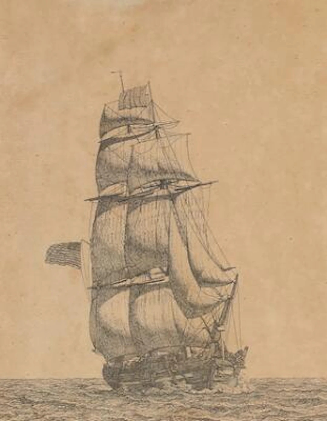 C. W. Eckersberg: “En Nordamerikansk Brig”. A North American brig.