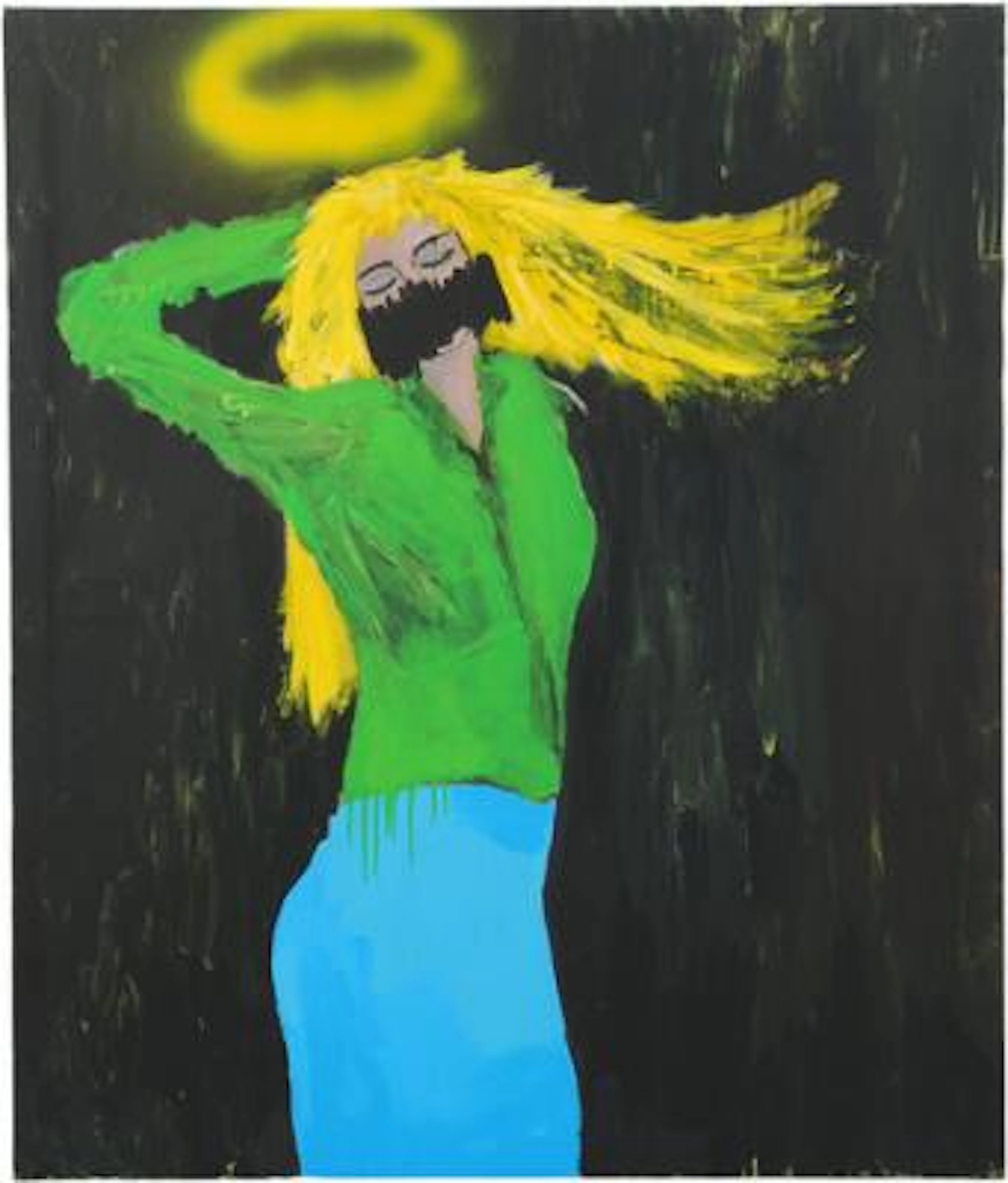 Judit Ström: "Night Mary", 2000. Signed on the reverse. Acrylic on