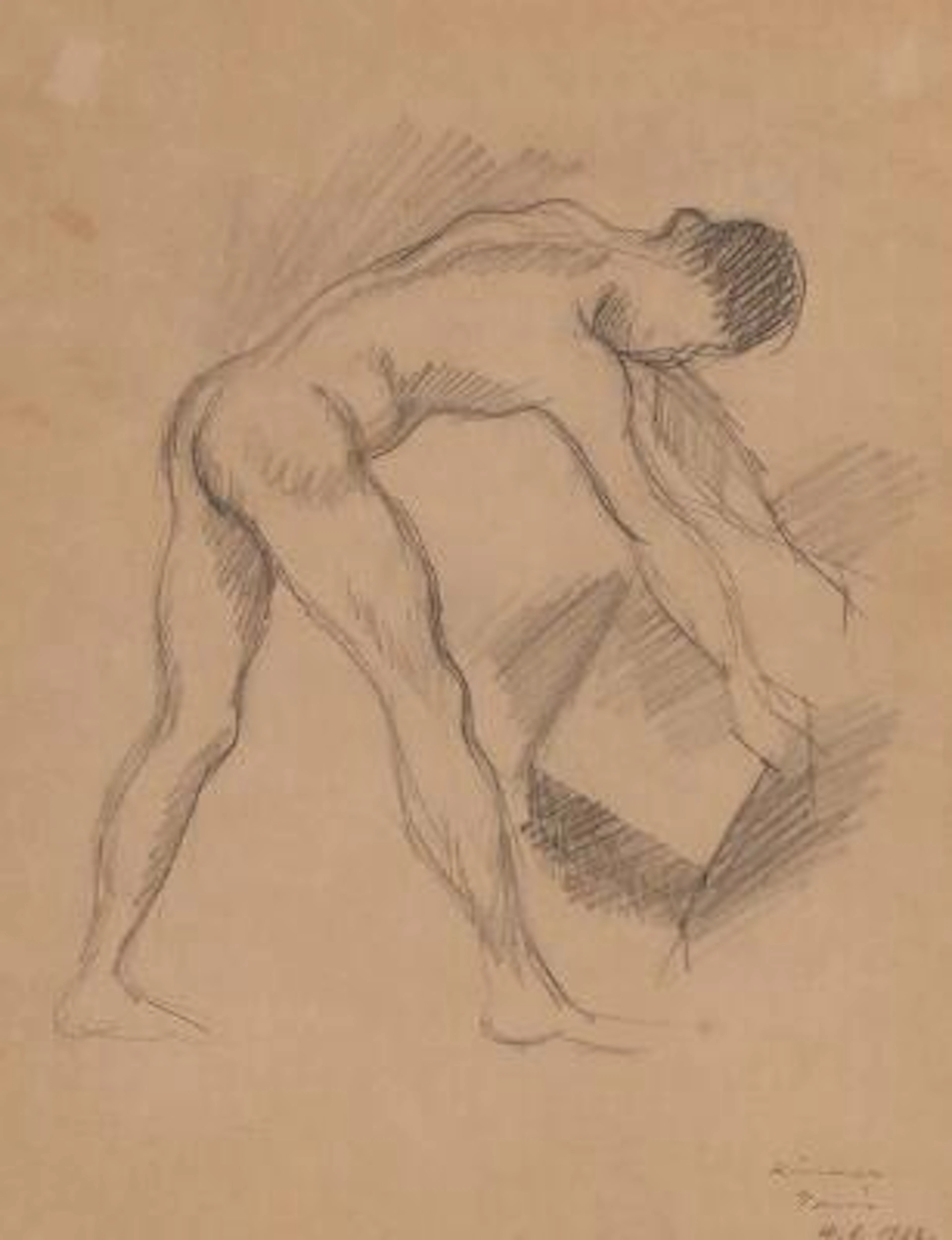 William Scharff: "Chinese, Paris". Signed W.S. 1922. Pencil on paper.