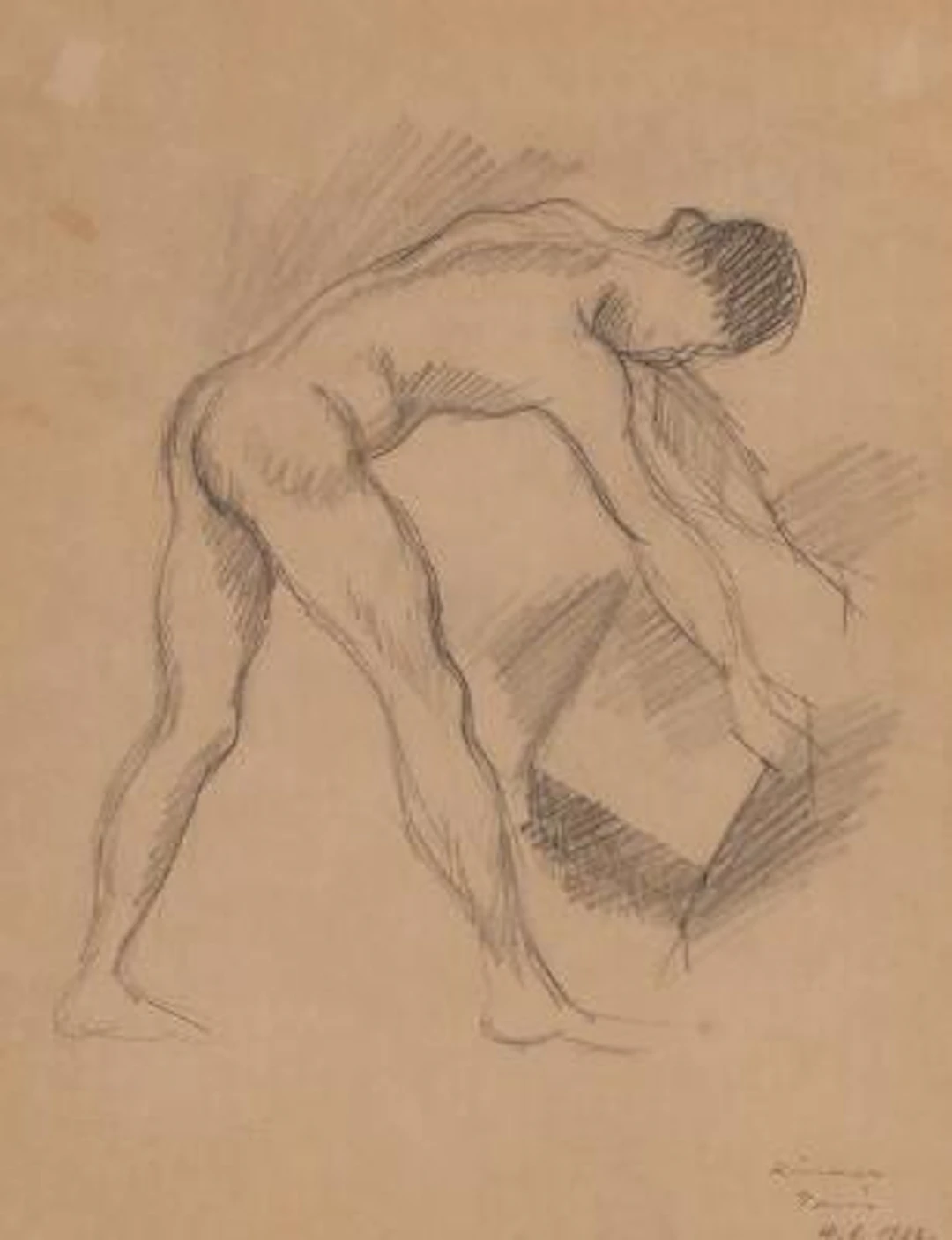 William Scharff: "Chinese, Paris". Signed W.S. 1922. Pencil on paper.