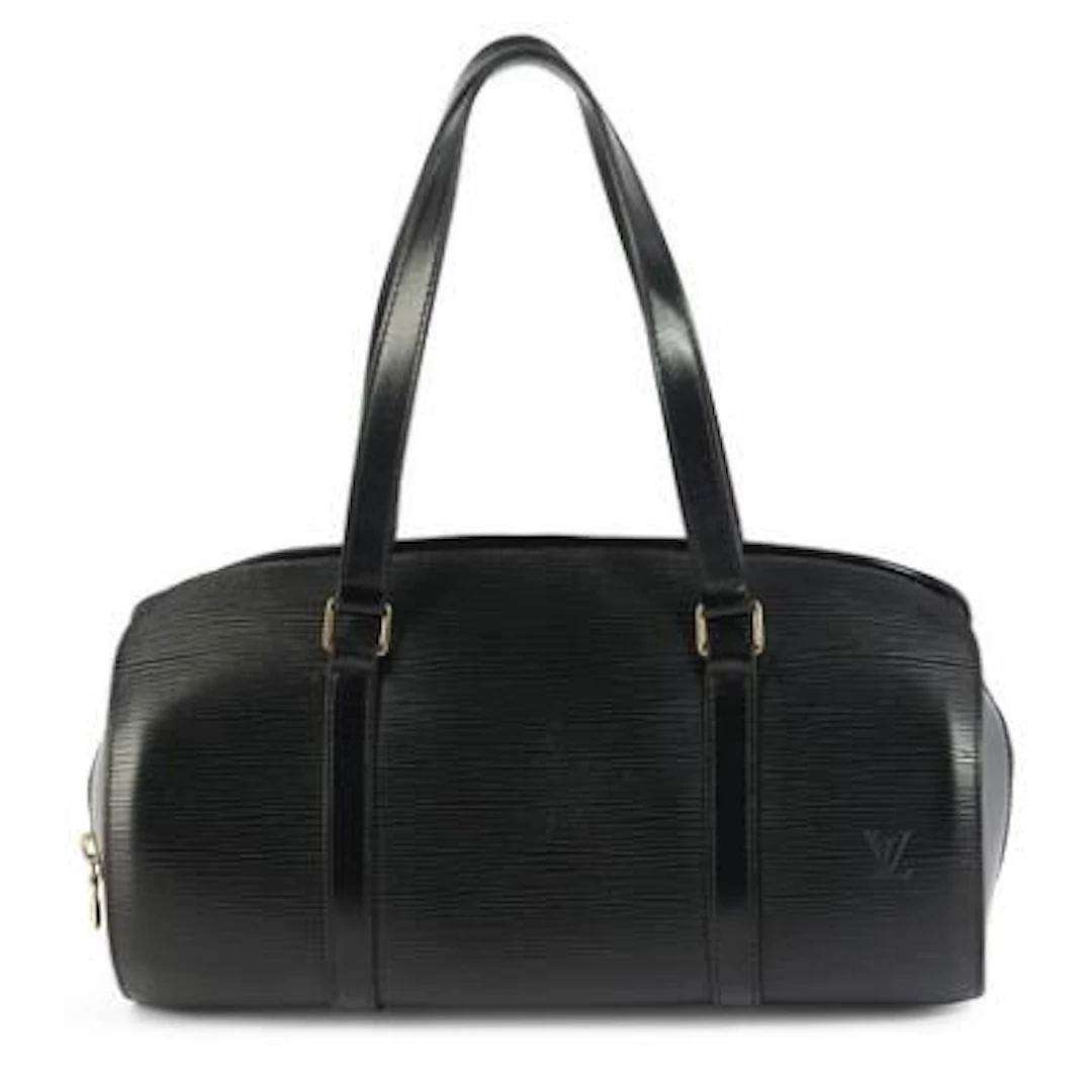 Louis Vuitton: A "Soufflot" bag of black Epi leather with gold-toned
