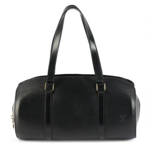 Louis Vuitton: A "Soufflot" bag of black Epi leather with gold-toned