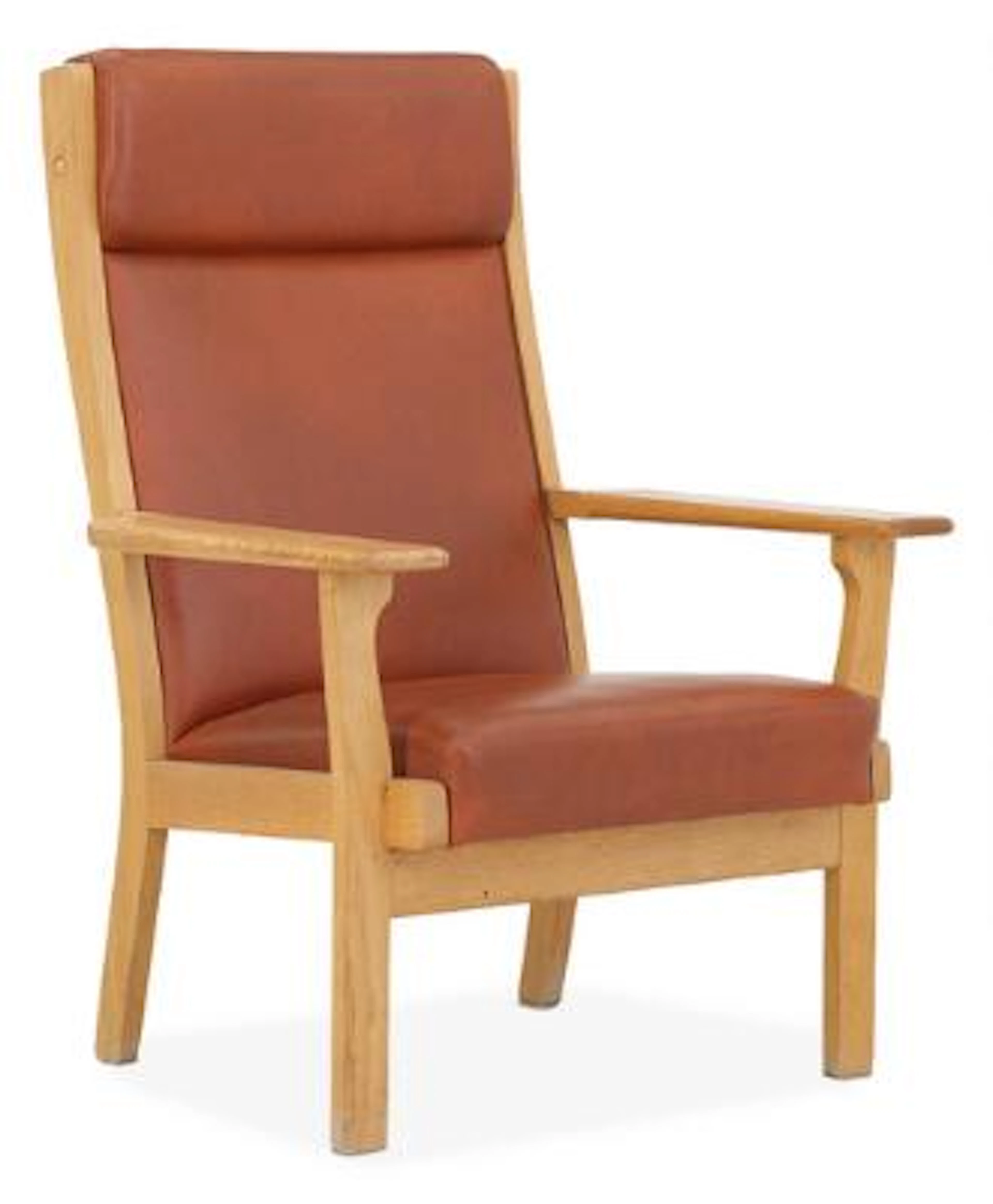 Hans J. Wegner: “GE 181” Wingback chair with oak frame and armrests