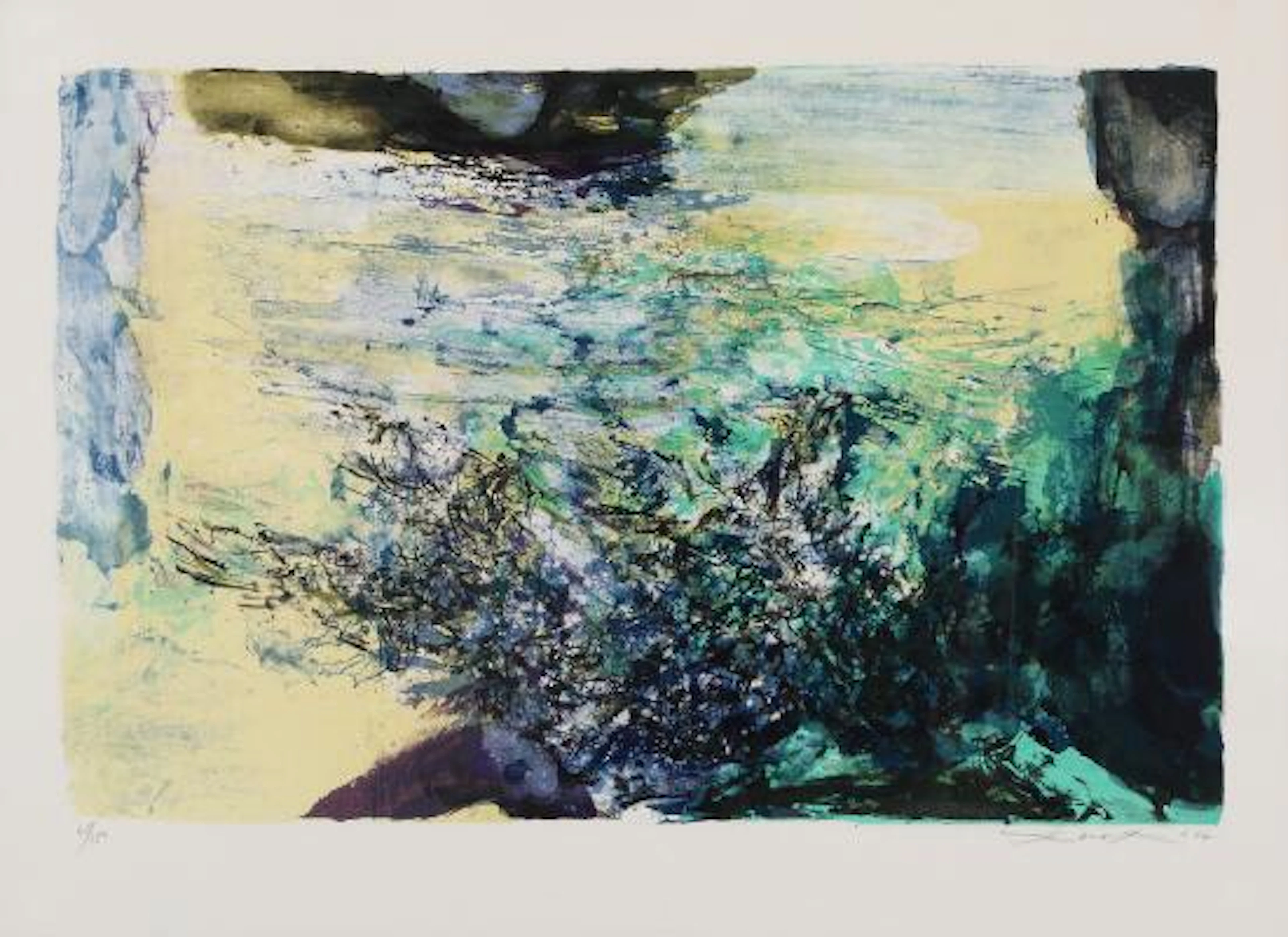 Zao Wou-Ki: "Lithographie No. 1. 1977". Signed and dated Zao Wou-Ki