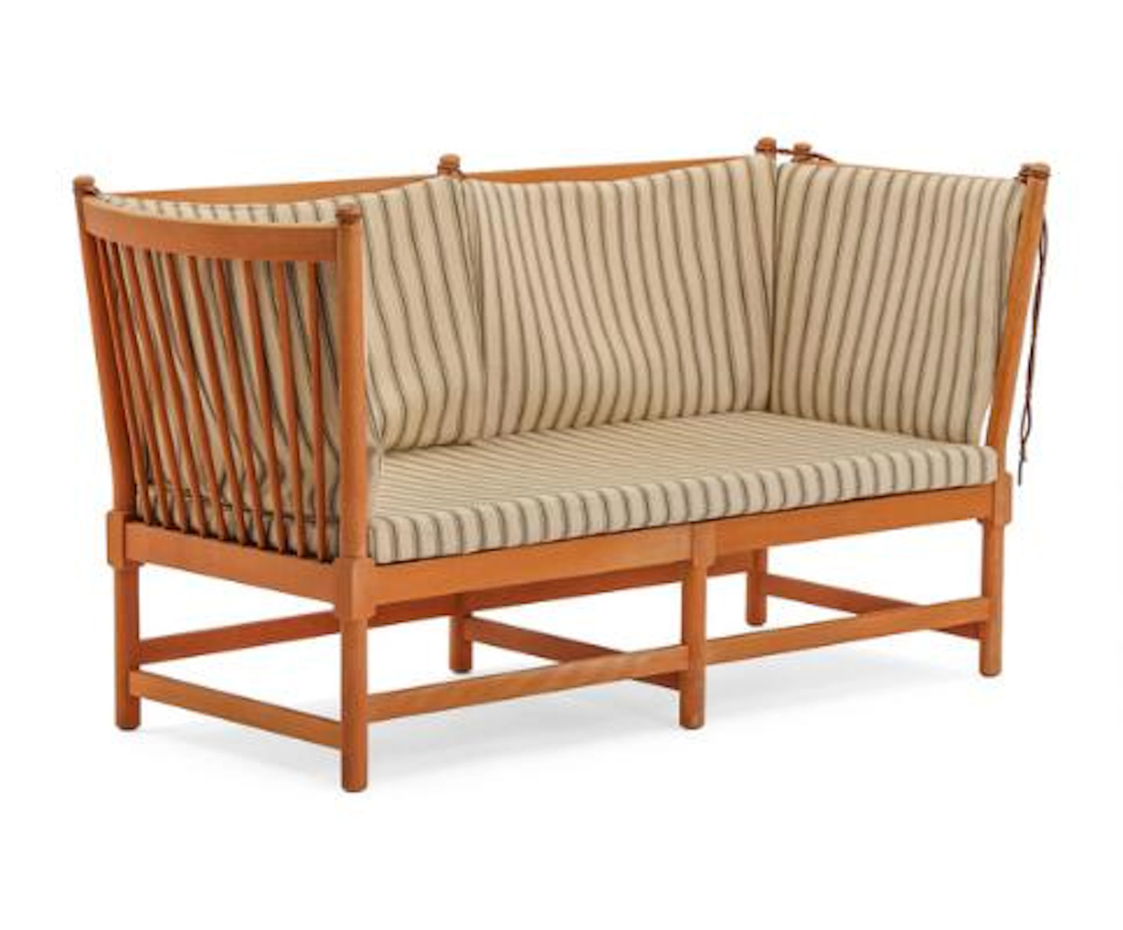 Børge Mogensen: "Tremmesofa". Two-seat sofa in beech with adjustable