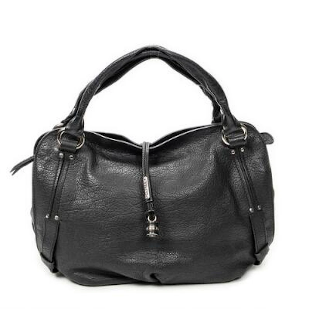 Celine: A "Biker Boogie" bag in black leather with silver-coloured